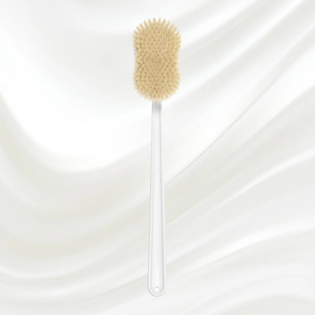Natural Bristle Shower Back Brush - Long Handle for Full Back Exfoliation - Image 3
