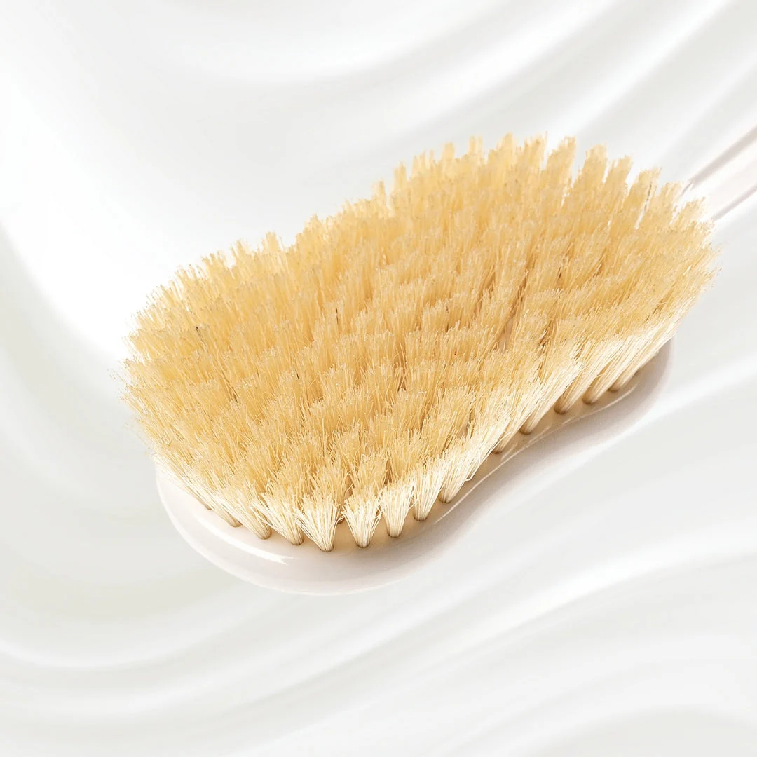 Natural Bristle Shower Back Brush - Long Handle for Full Back Exfoliation - Image 4