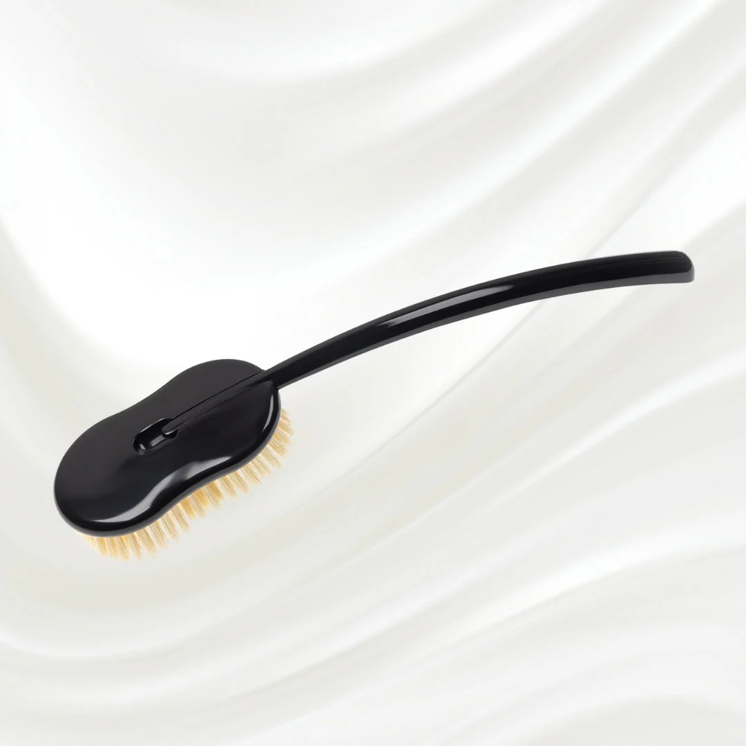 Natural Bristle Shower Back Brush - Long Handle for Full Back Exfoliation (48cm) - Image 3