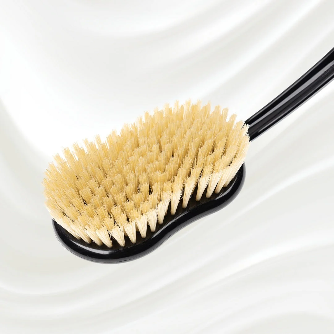 Natural Bristle Shower Back Brush - Long Handle for Full Back Exfoliation (48cm) - Image 4