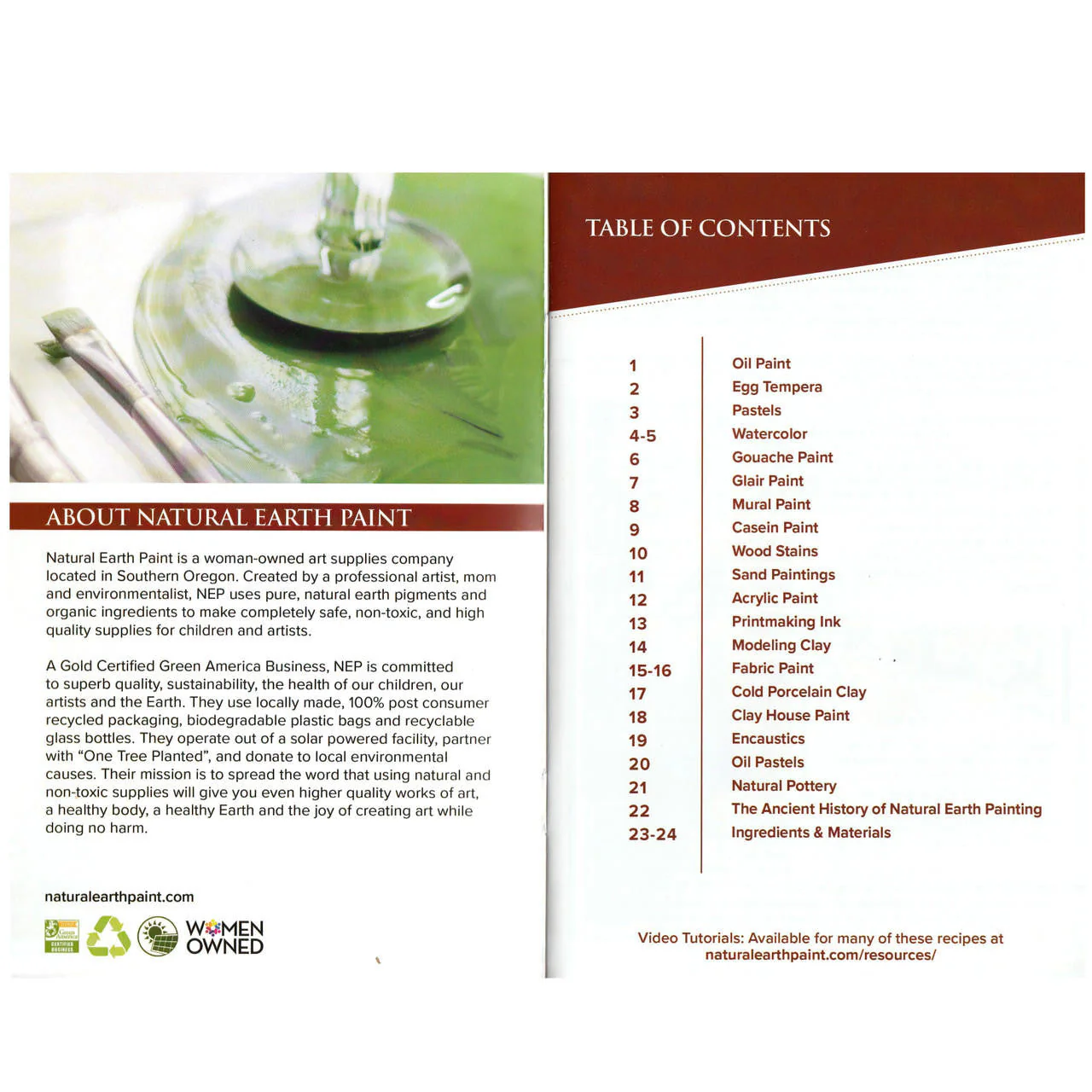 Natural Paint & Art Supplies Recipe Booklet - Image 2