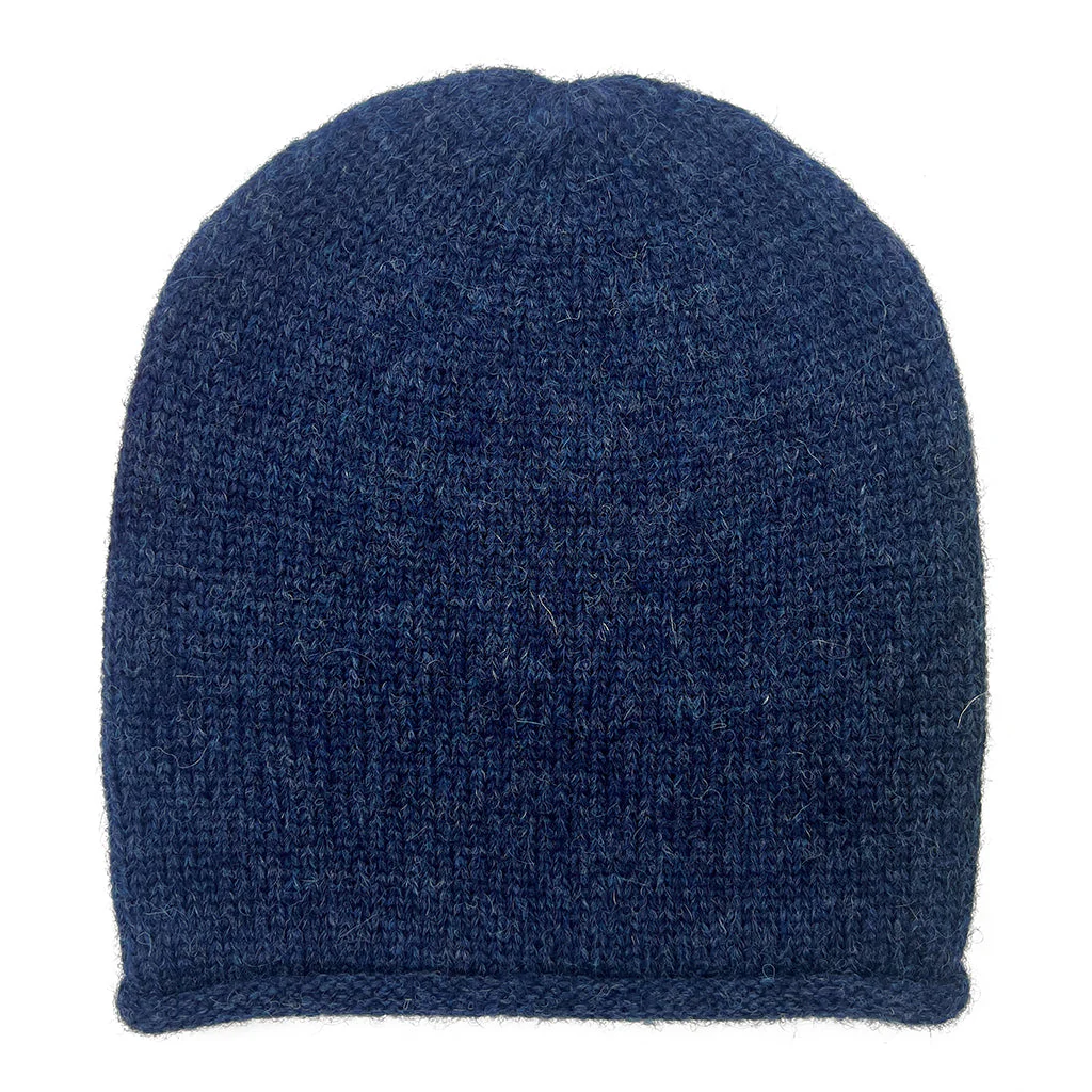 Navy Essential Knit Alpaca Beanie - Image 2