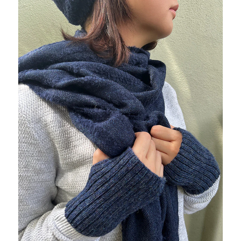 Navy Minimalist Alpaca Gloves - Image 3