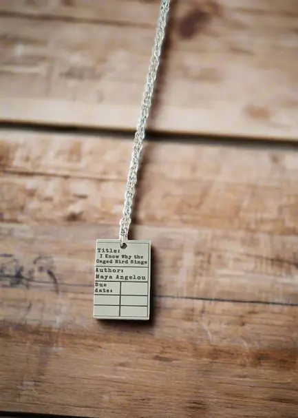 Banned Books Necklace | Library Card Charm | Book Lover Gift for Readers