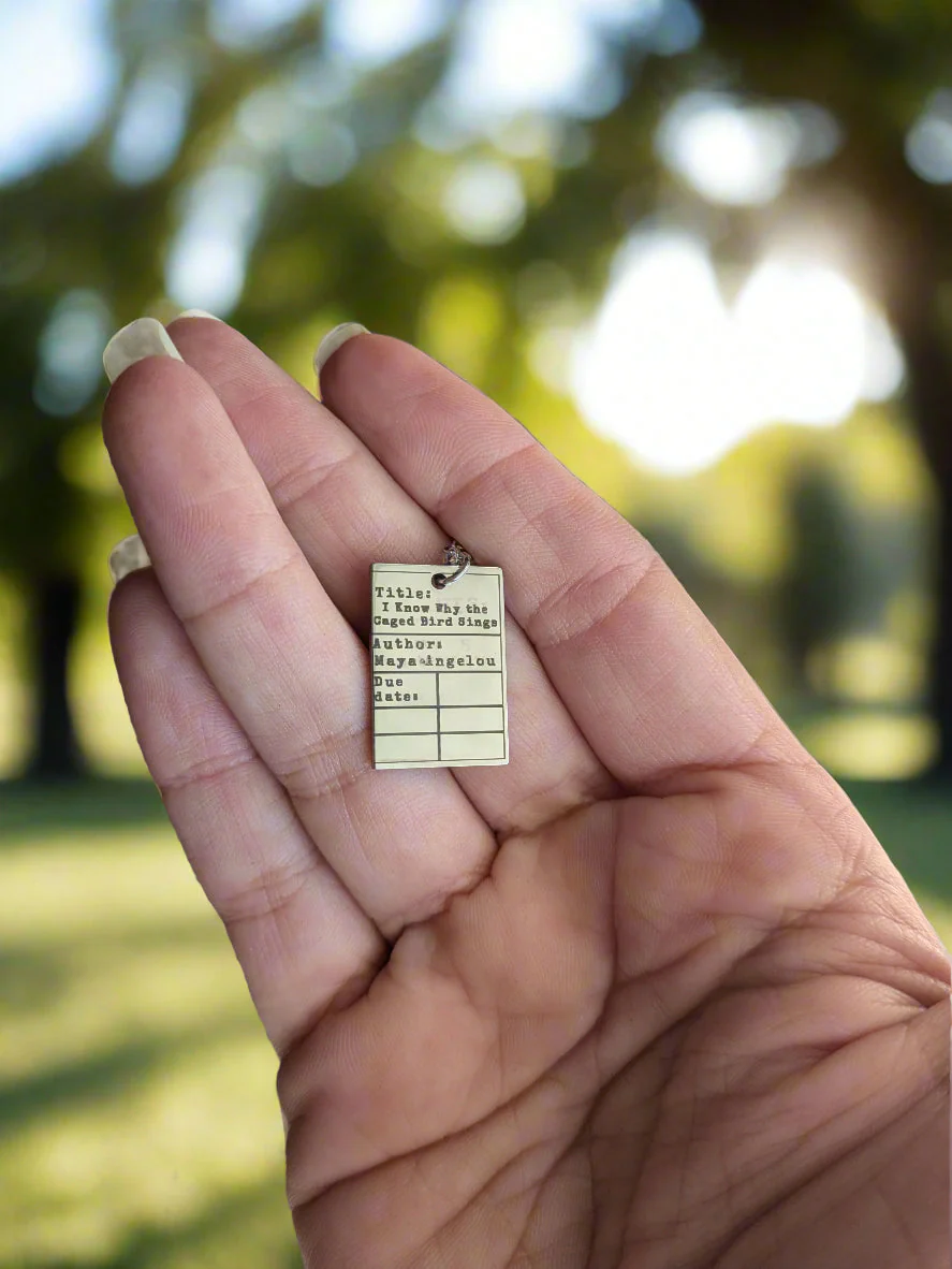 Banned Books Necklace | Library Card Charm | Book Lover Gift for Readers - Image 2