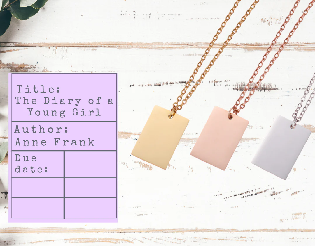 Banned Books Necklace | Library Card Charm | Book Lover Gift for Readers - Image 4