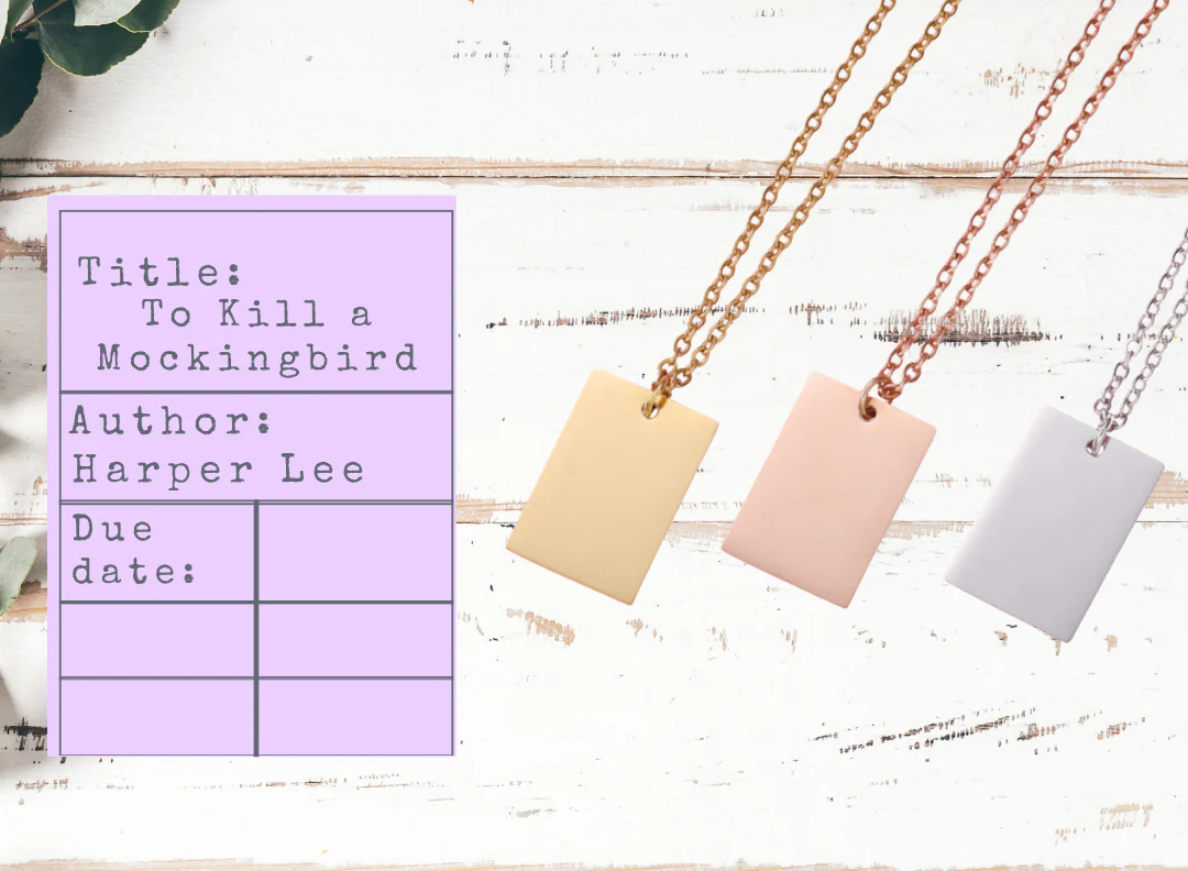 Banned Books Necklace | Library Card Charm | Book Lover Gift for Readers - Image 5