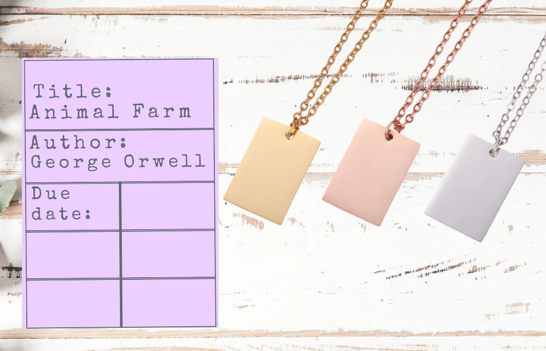 Banned Books Necklace | Library Card Charm | Book Lover Gift for Readers - Image 7