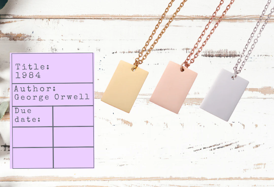Banned Books Necklace | Library Card Charm | Book Lover Gift for Readers - Image 8
