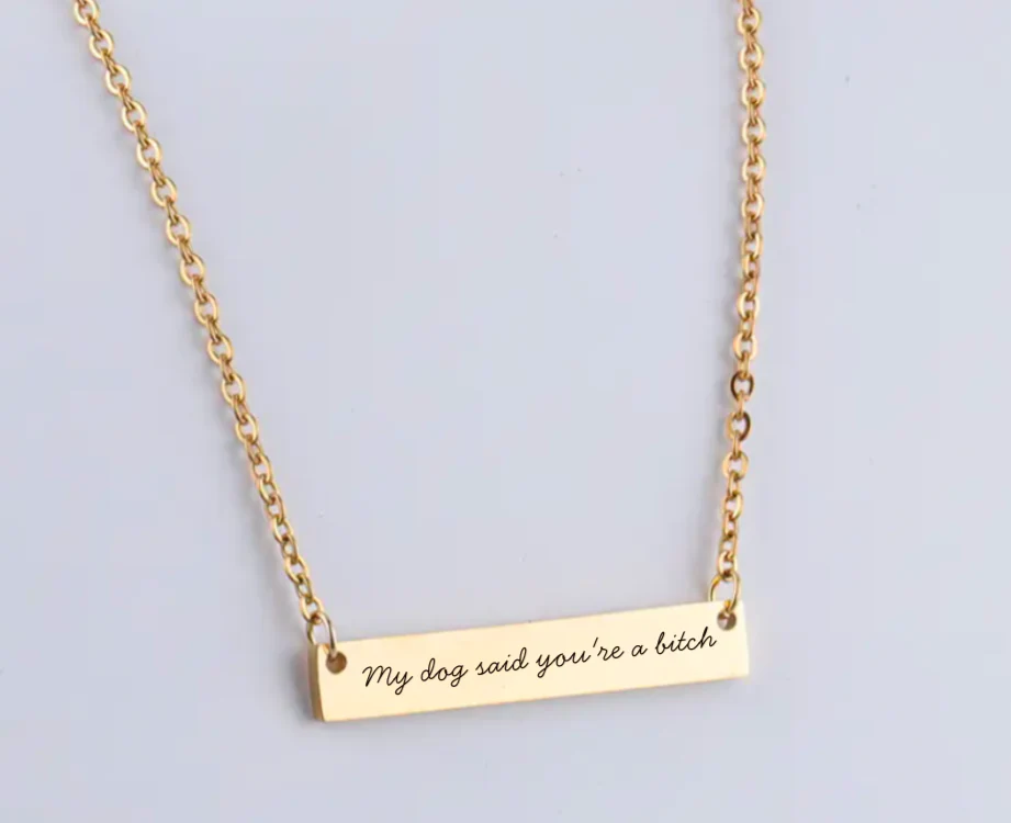 Funny Bar Necklace | My Dog Said/My Cat Said You're a Bi*ch | Pet Lover Gift - Image 3