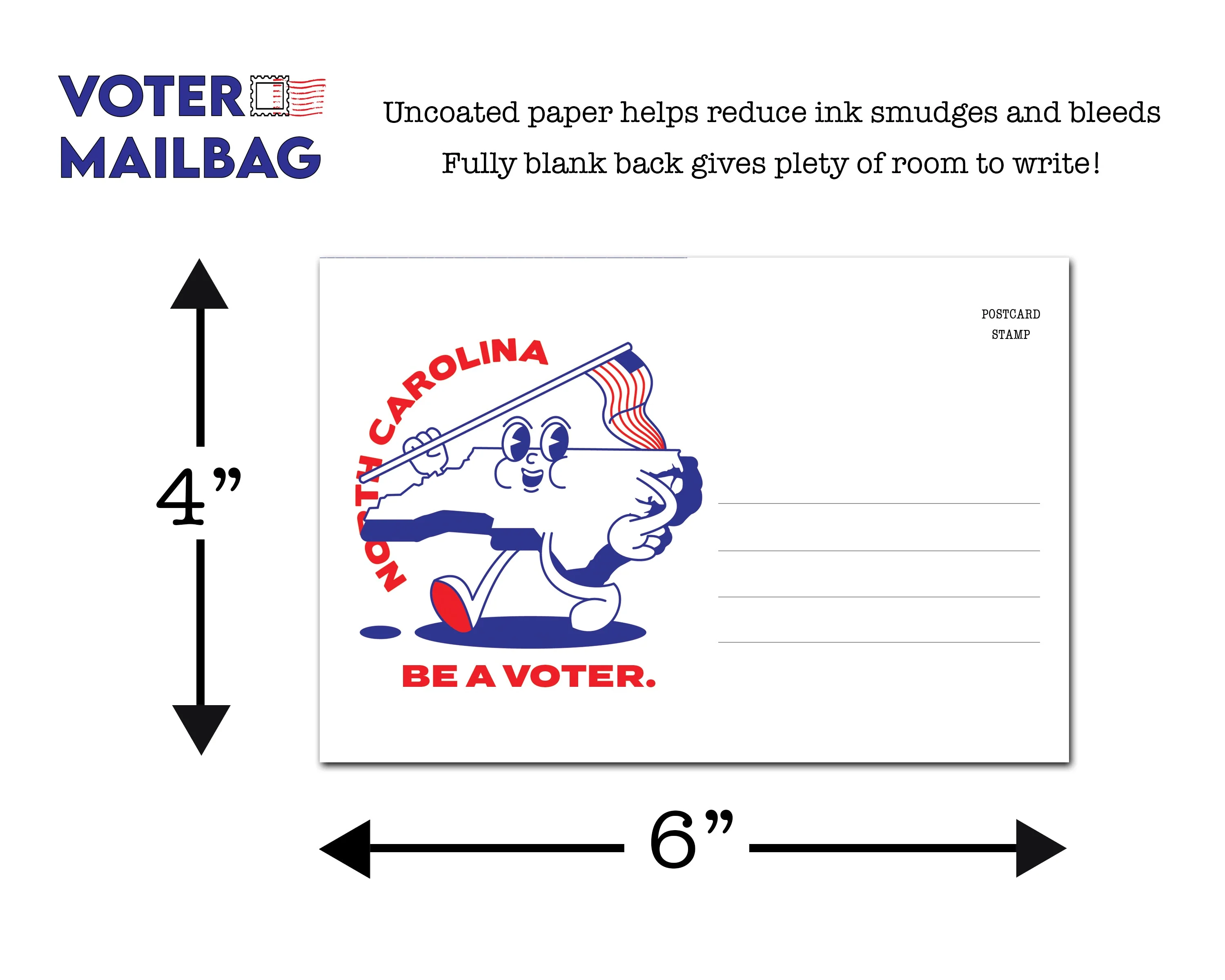 North Carolina Voter Postcards - Blank 4x6 Voter Postcards - Image 4
