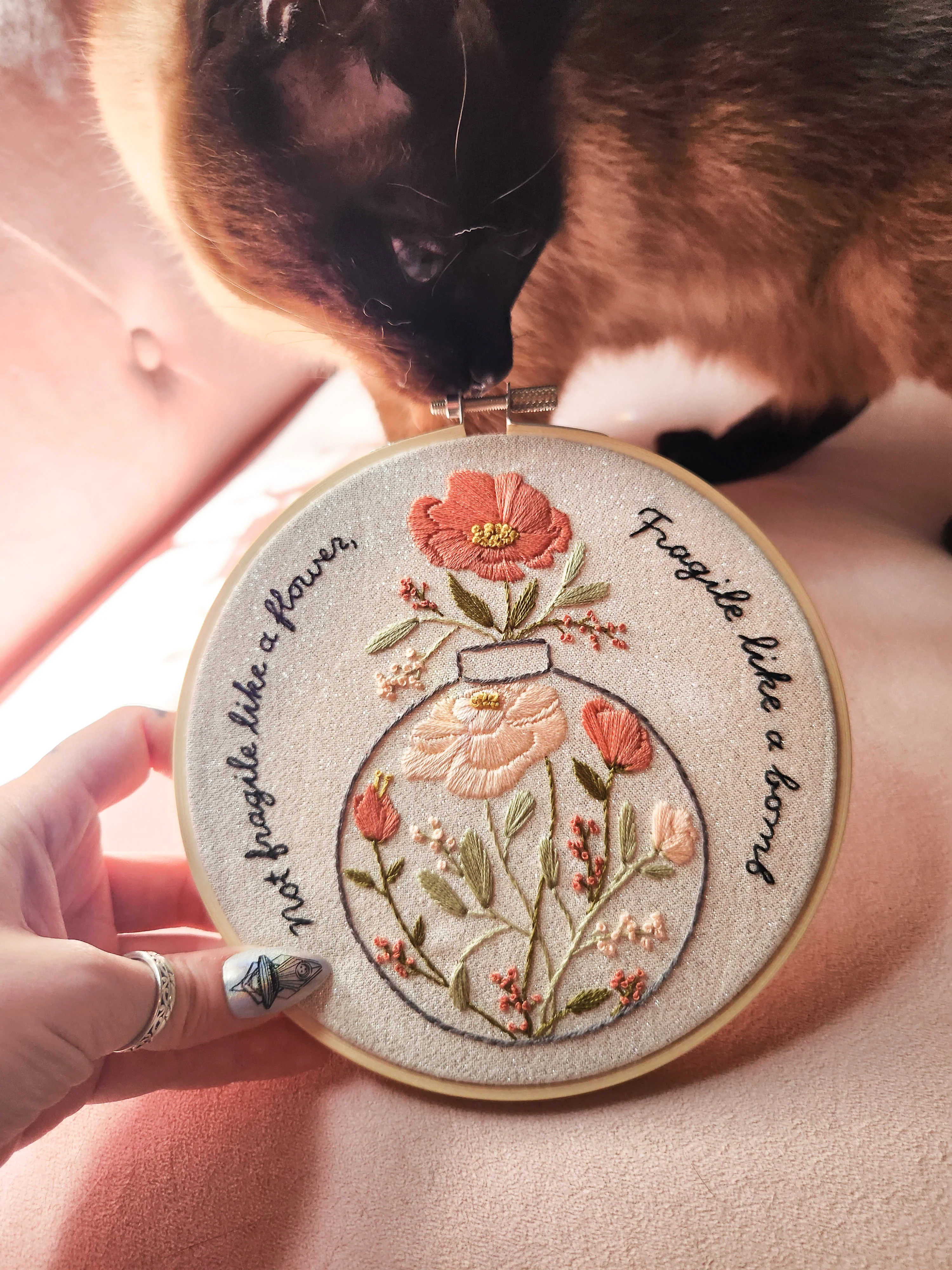 Not fragile like a flower, fragile like a bomb 6" Embroidery Kit - Image 2