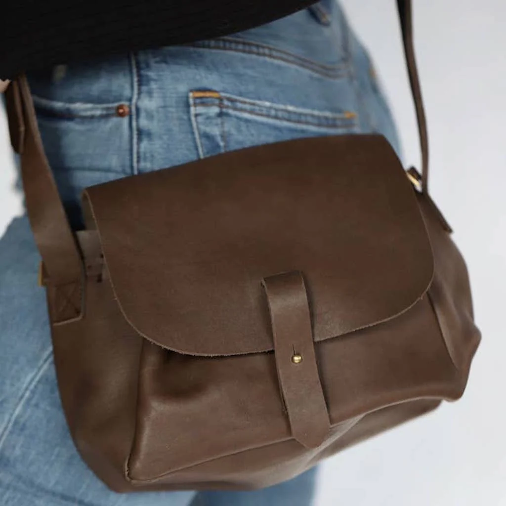 Nubuck Leather Bucket Bag - Image 2