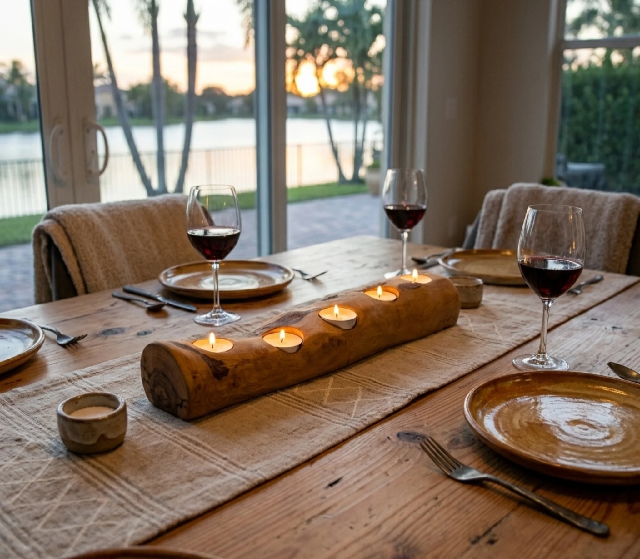 Olive Wood Candle Holder - Image 6