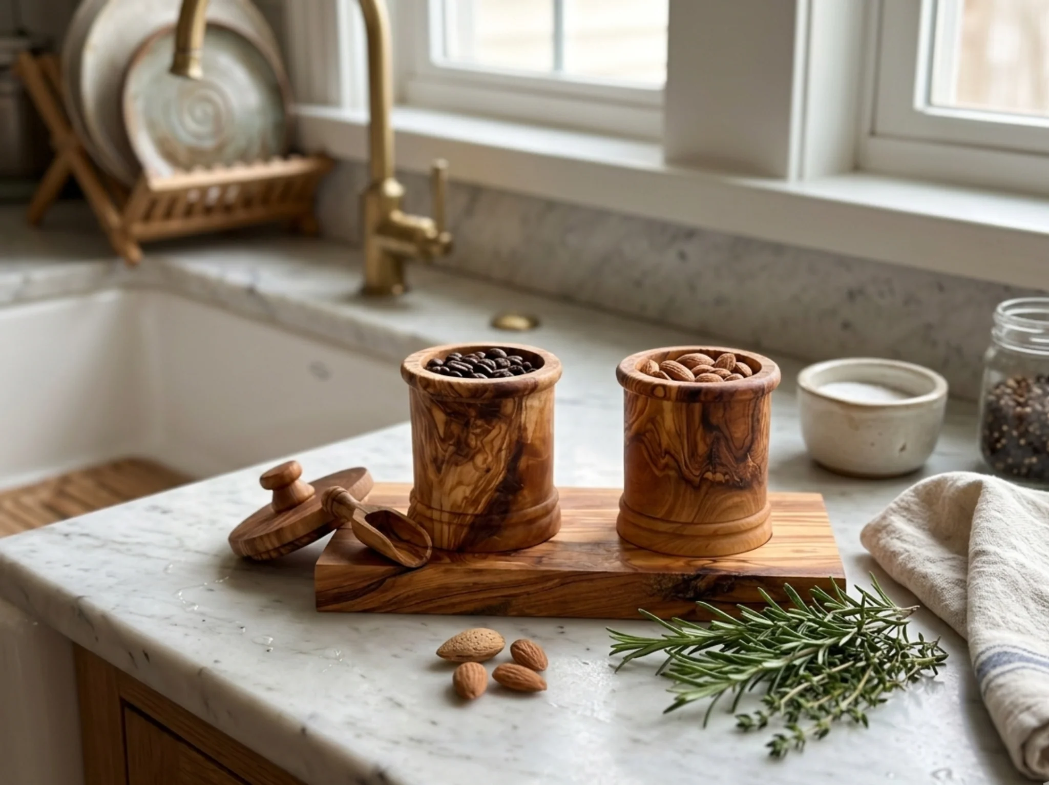 Olive Wood Canister Set - Image 3