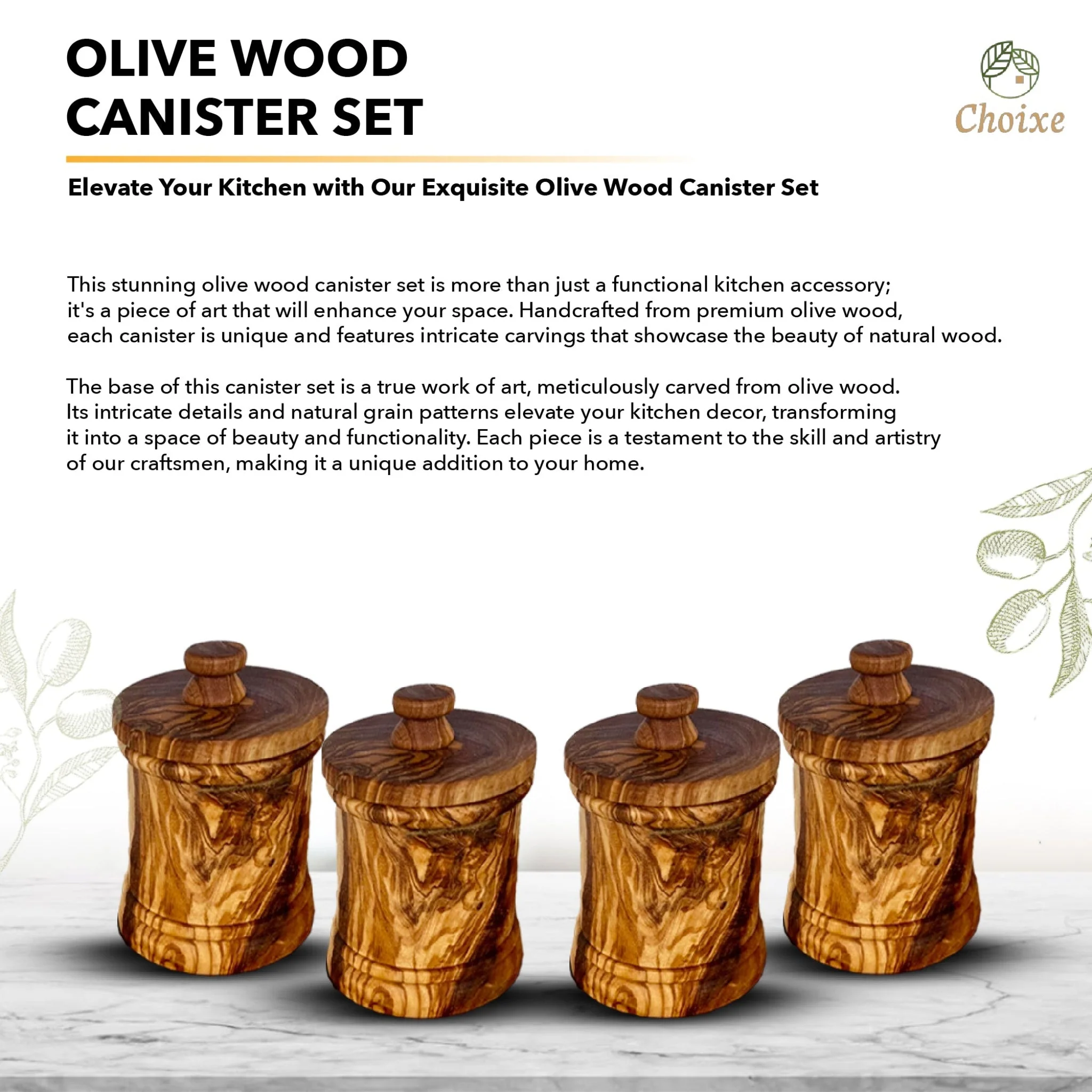 Olive Wood Canister Set - Image 5