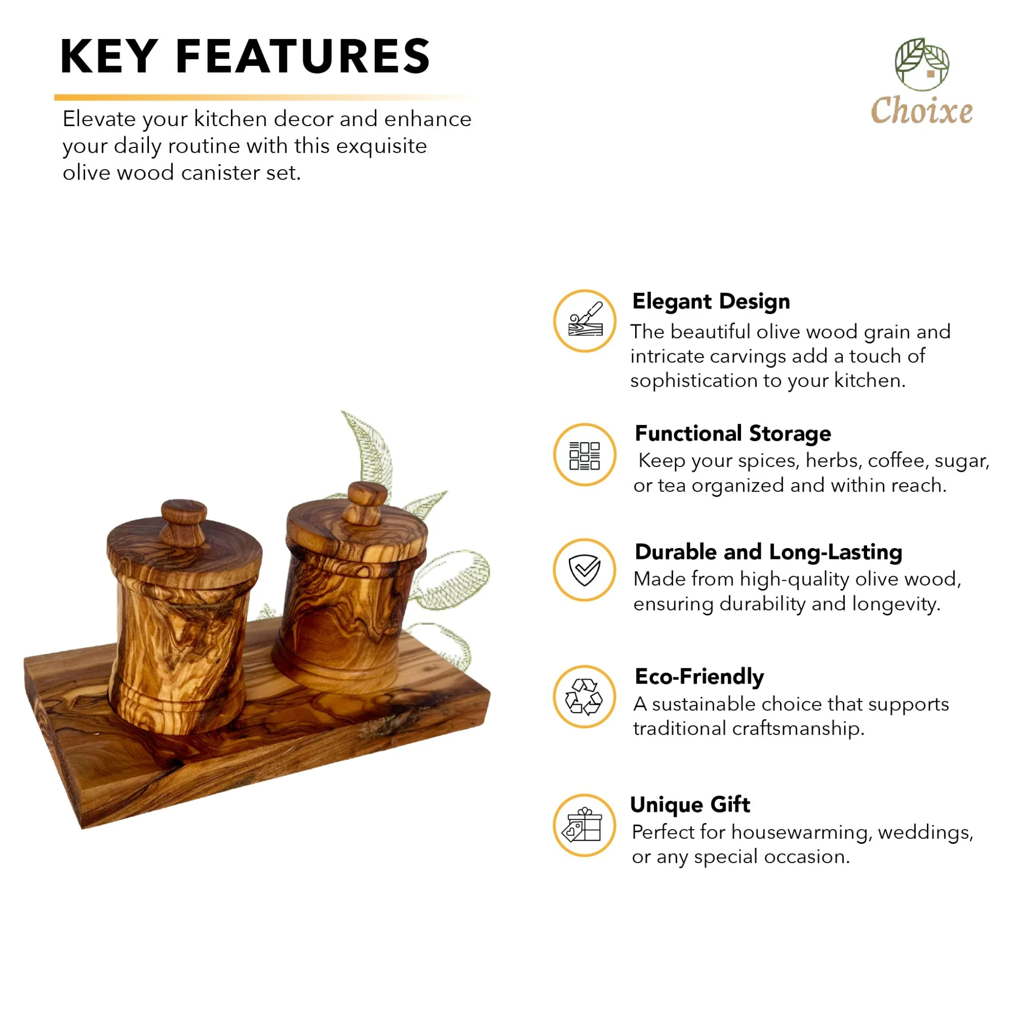Olive Wood Canister Set - Image 6
