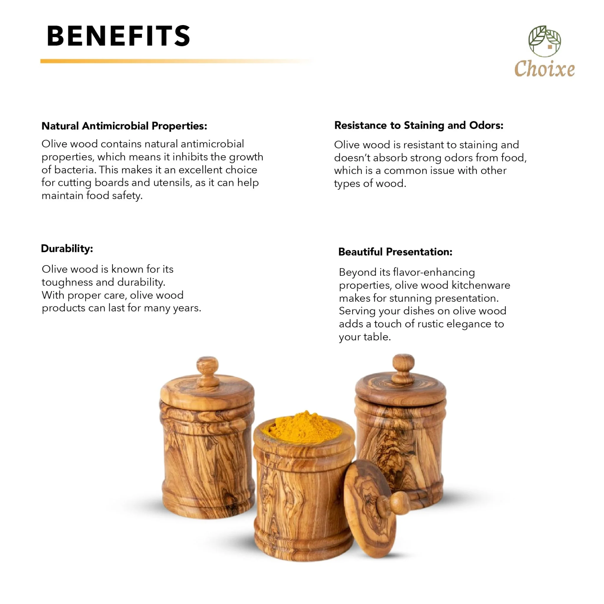 Olive Wood Canister Set - Image 7