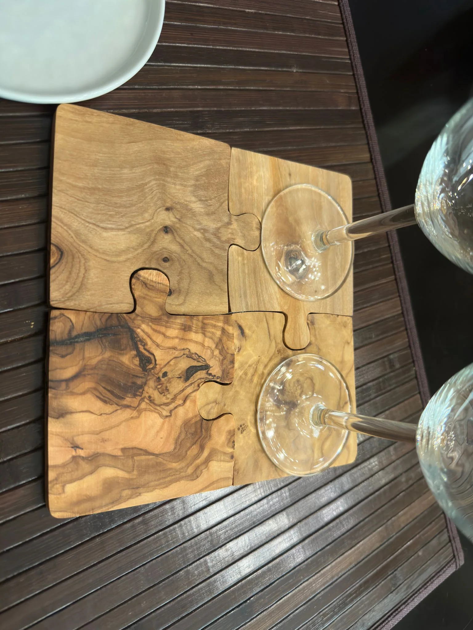 Olive Wood Coaster Puzzle 4-Pcs Set. - Image 8