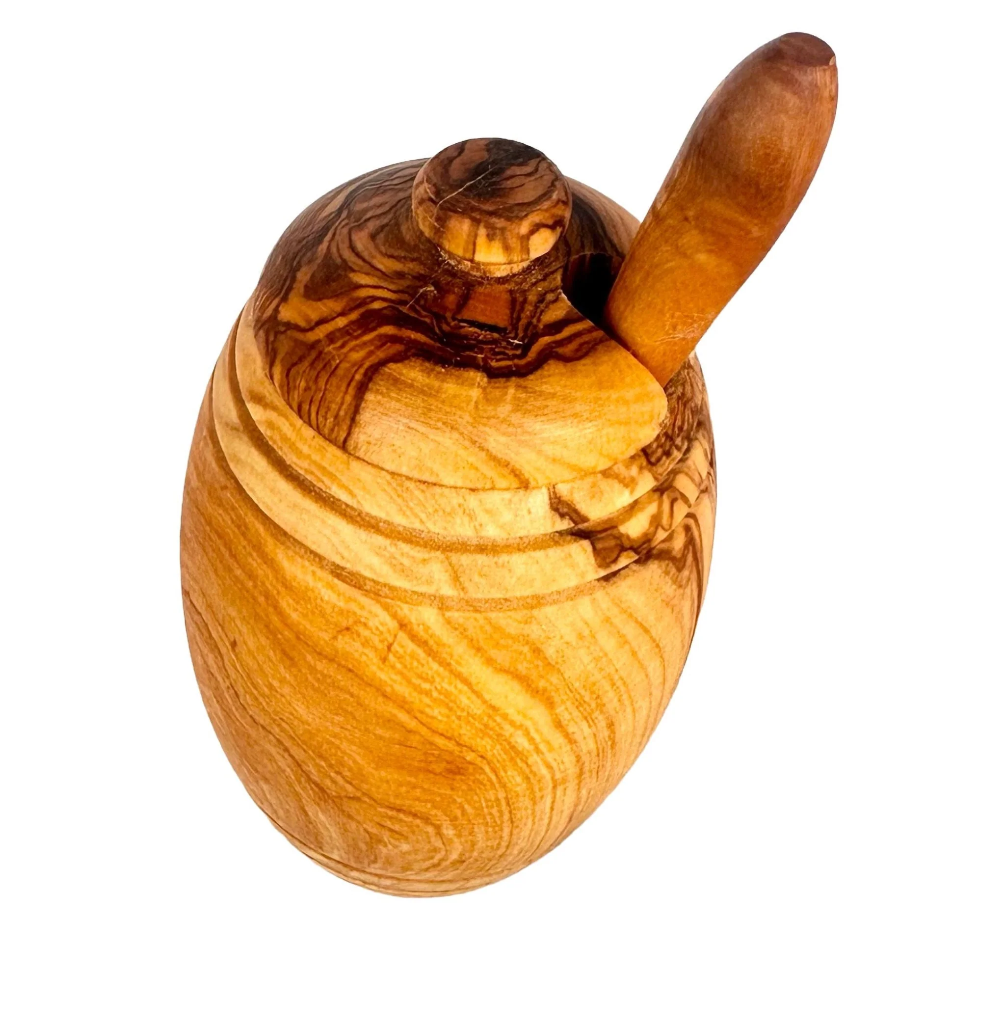 Olive Wood Honey Pot w/Honey Dipper - Image 9