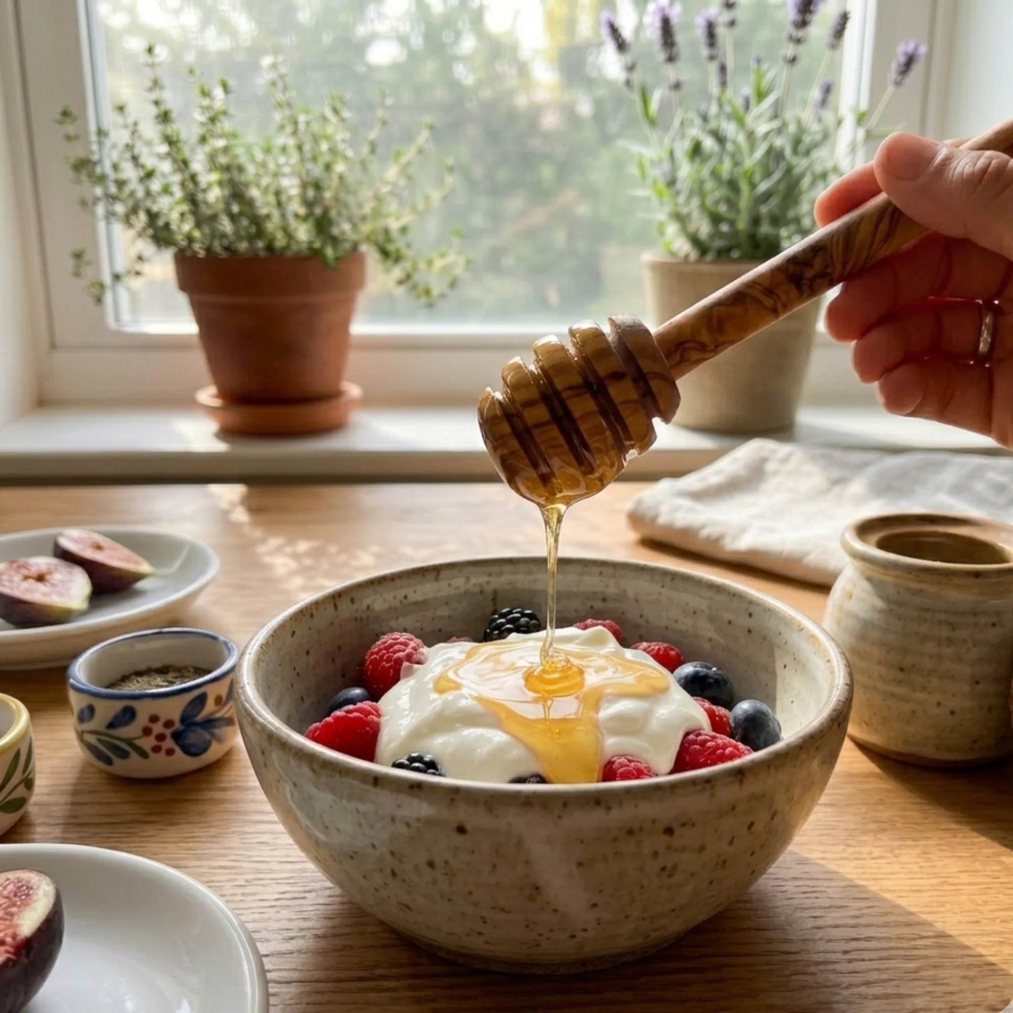 Olive Wood Honey Spoon - Image 2