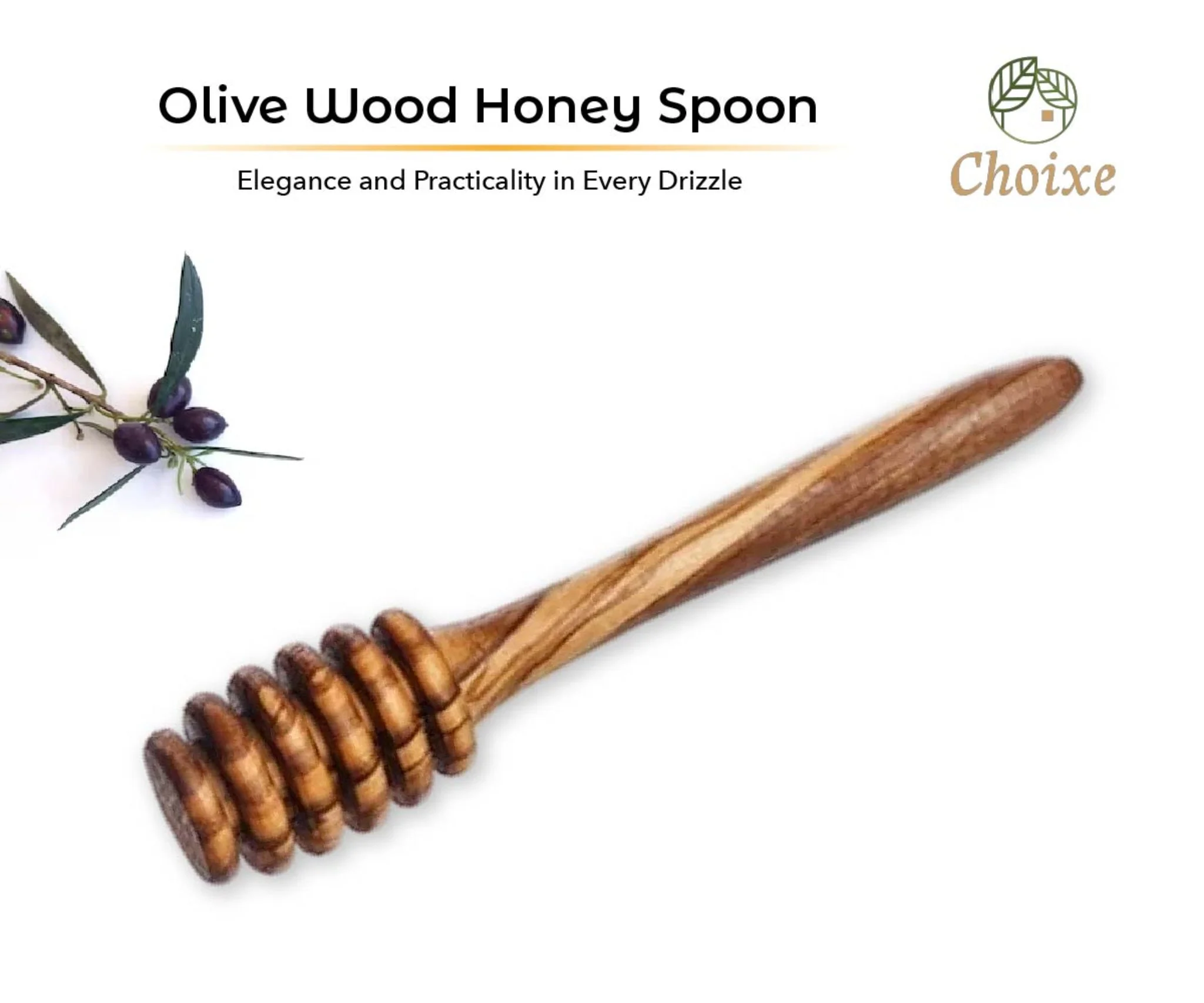 Olive Wood Honey Spoon - Image 3