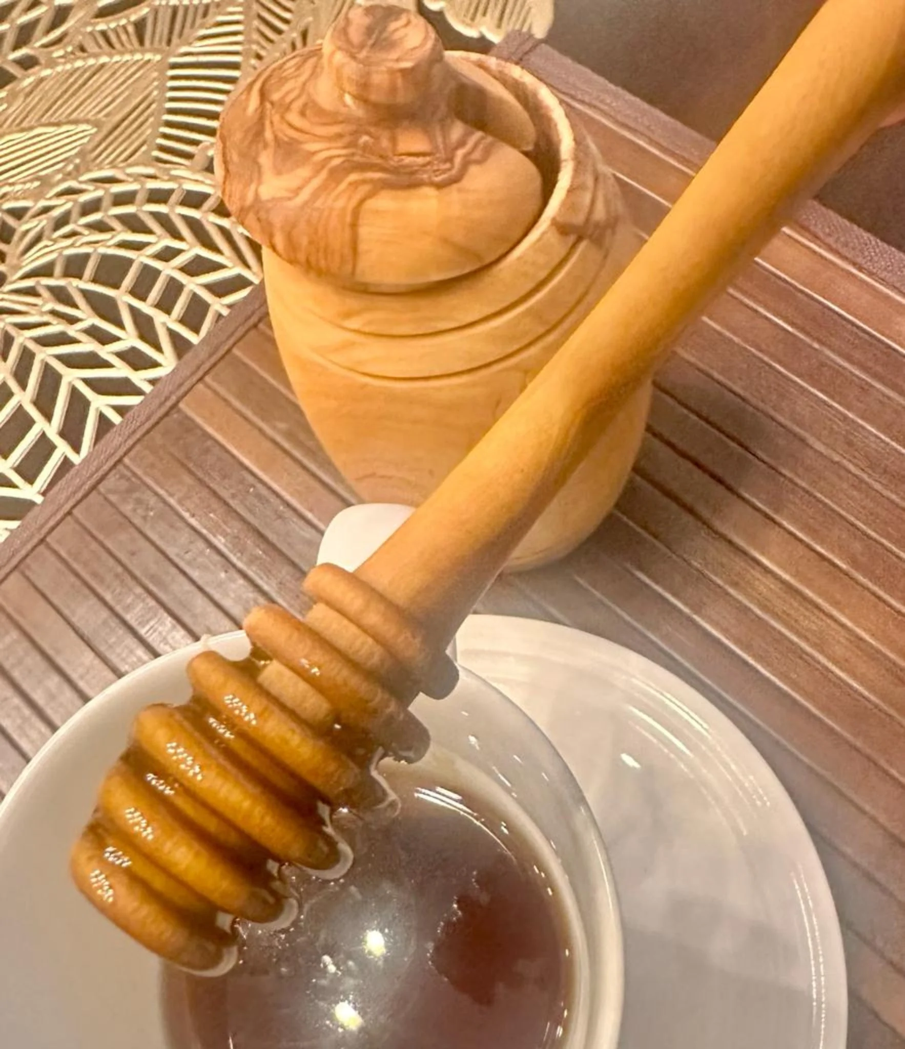 Olive Wood Honey Spoon - Image 7