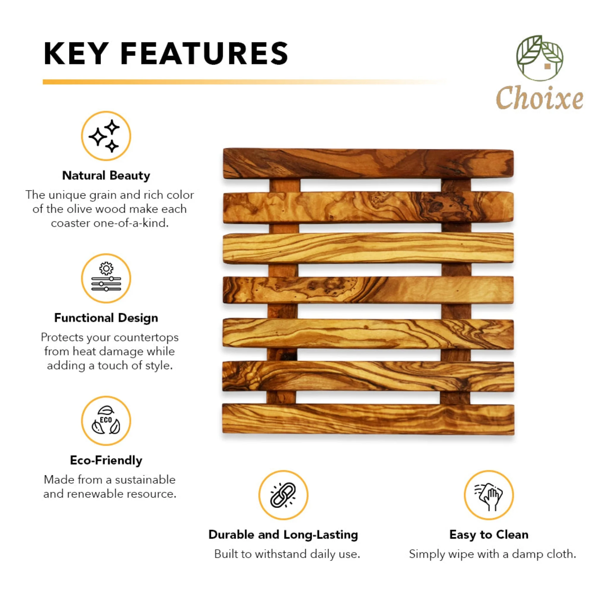 Olive Wood Pan Coaster Trivet - Image 4