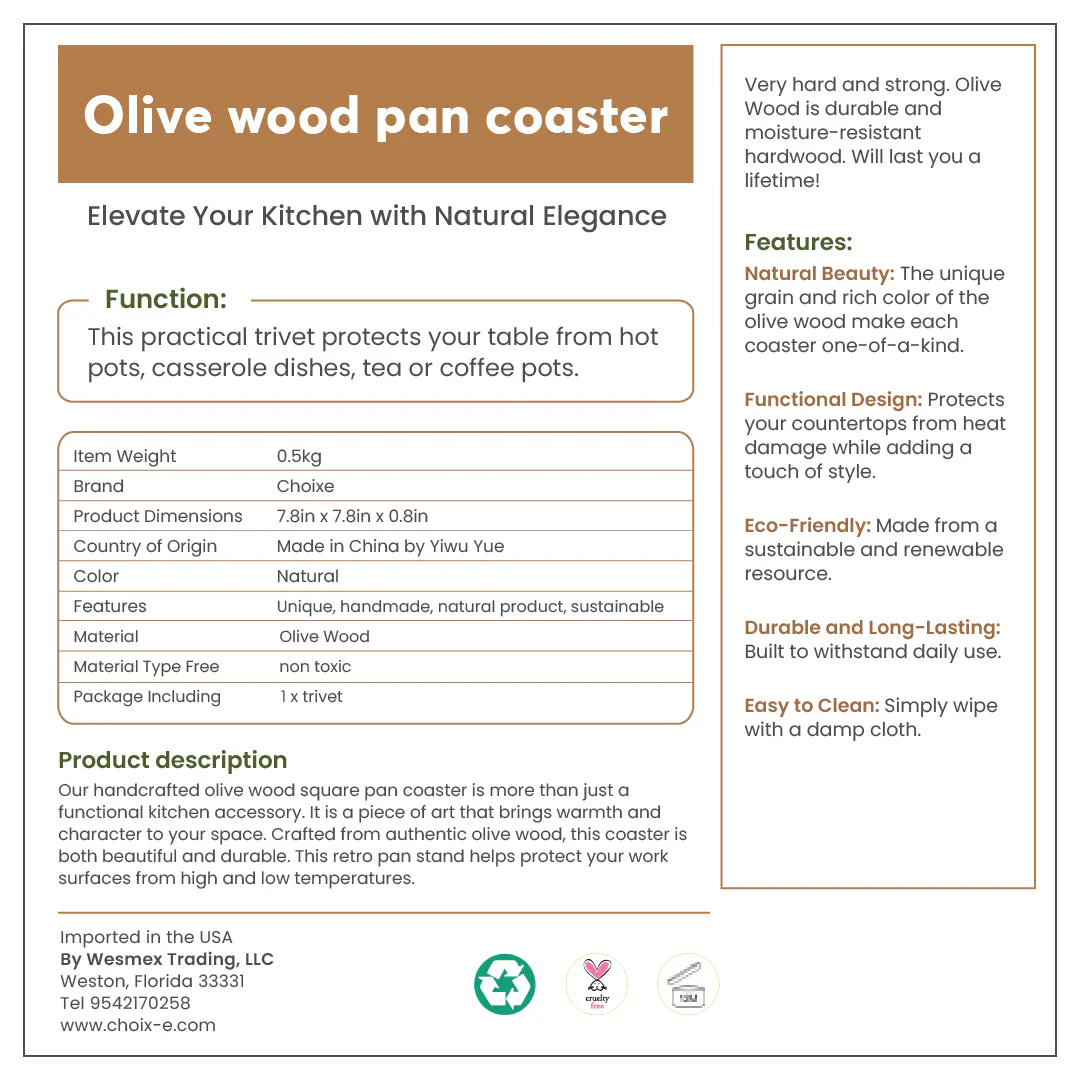 Olive Wood Pan Coaster Trivet - Image 7