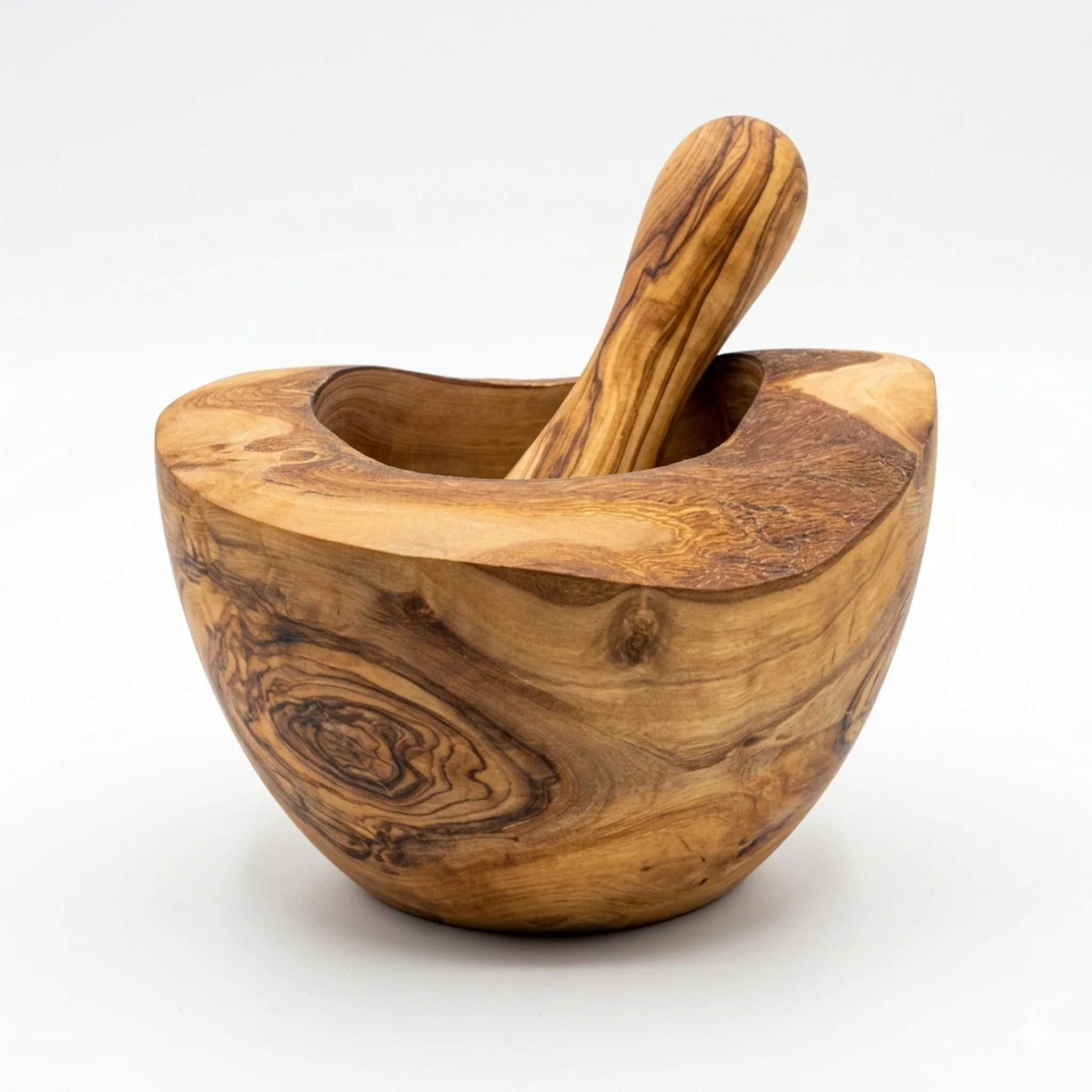 Olive Wood Rustic Mortar and Pestle - Image 16