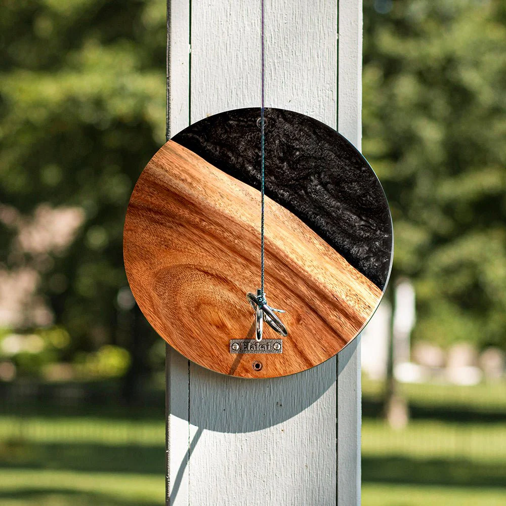 One of a Kind Black Epoxy Resin Live-Edge Wood Hook and Ring Toss Game - Image 2