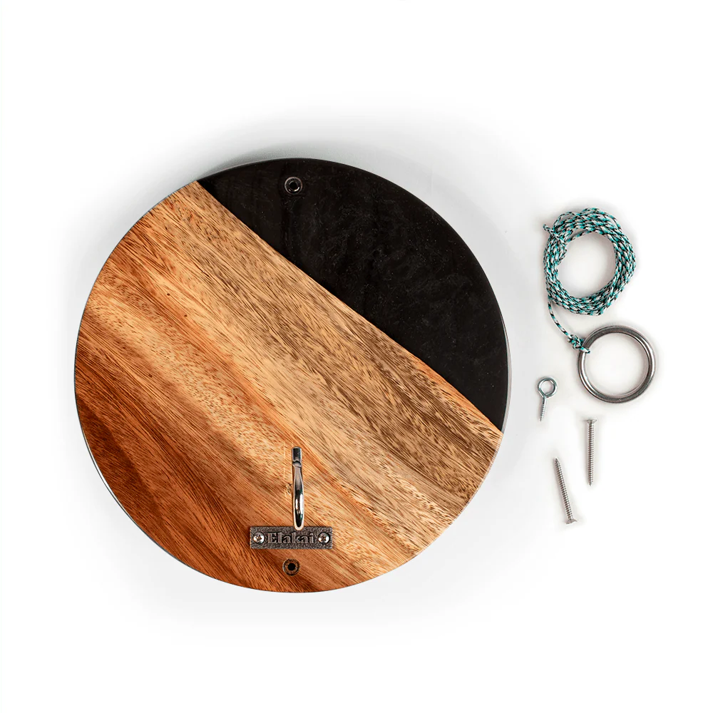 One of a Kind Black Epoxy Resin Live-Edge Wood Hook and Ring Toss Game - Image 3