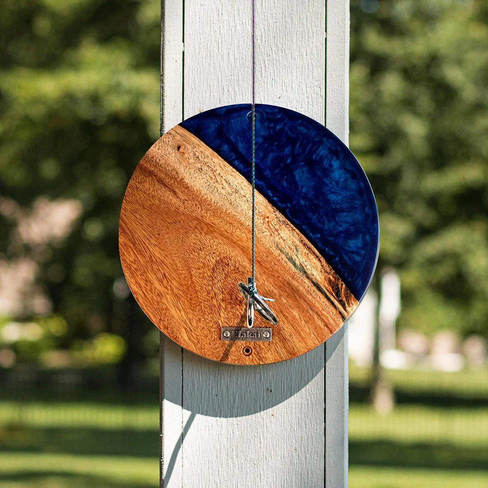 One of a Kind Blue Pearl Epoxy Resin Live-Edge Wood Hook and Ring Toss Game - Image 2