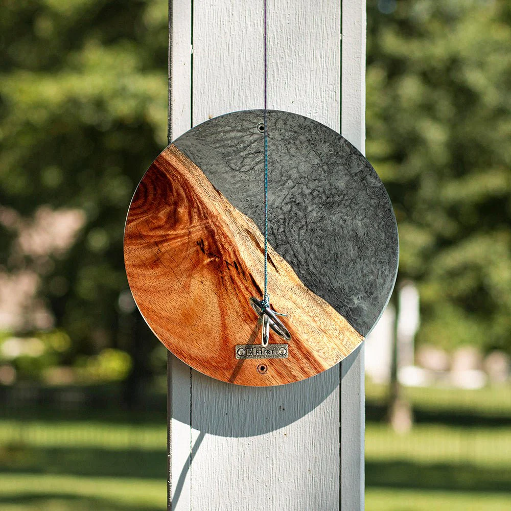 One of a Kind Gray Stone Epoxy Resin Live-Edge Wood Hook and Ring Toss Game - Image 2