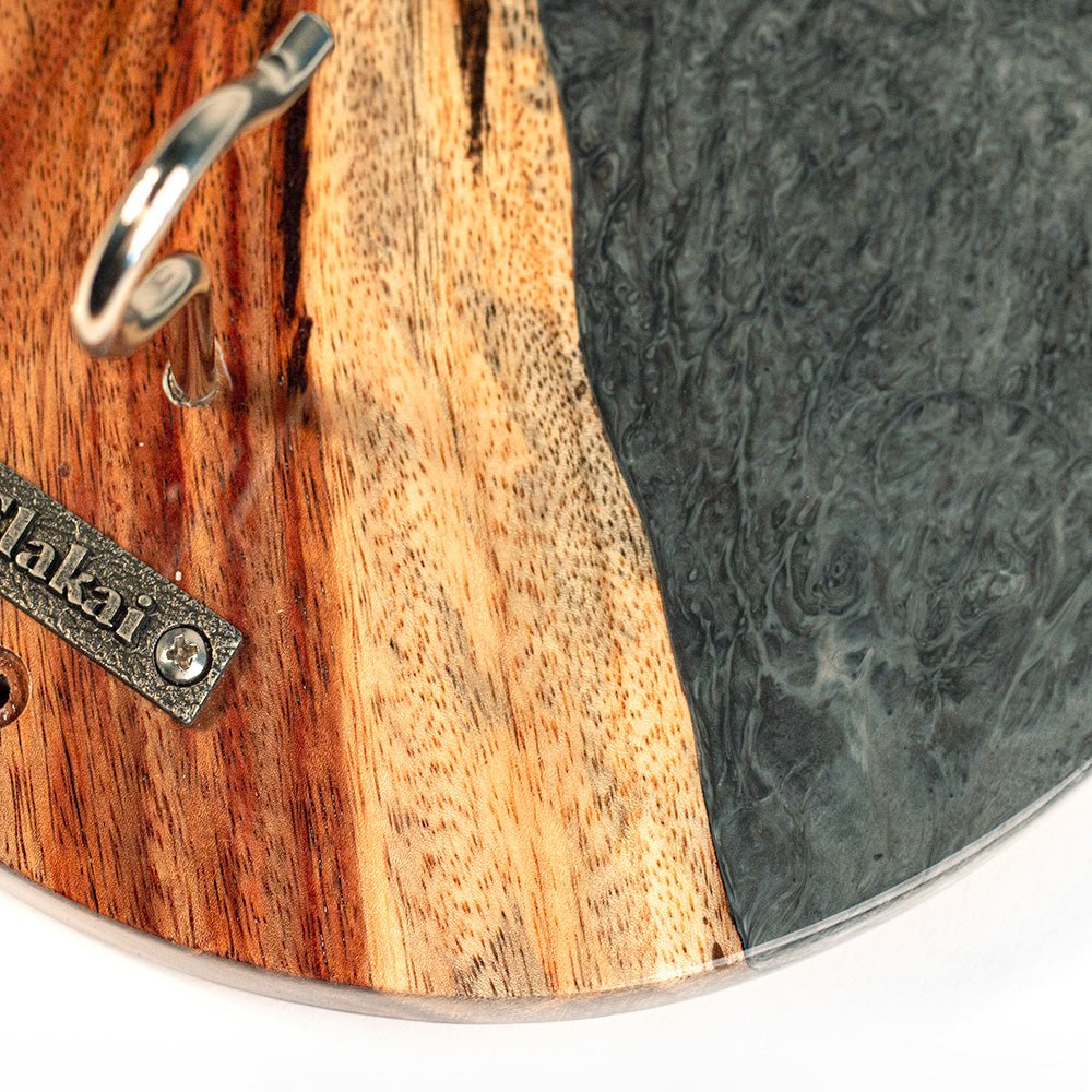 One of a Kind Gray Stone Epoxy Resin Live-Edge Wood Hook and Ring Toss Game - Image 4