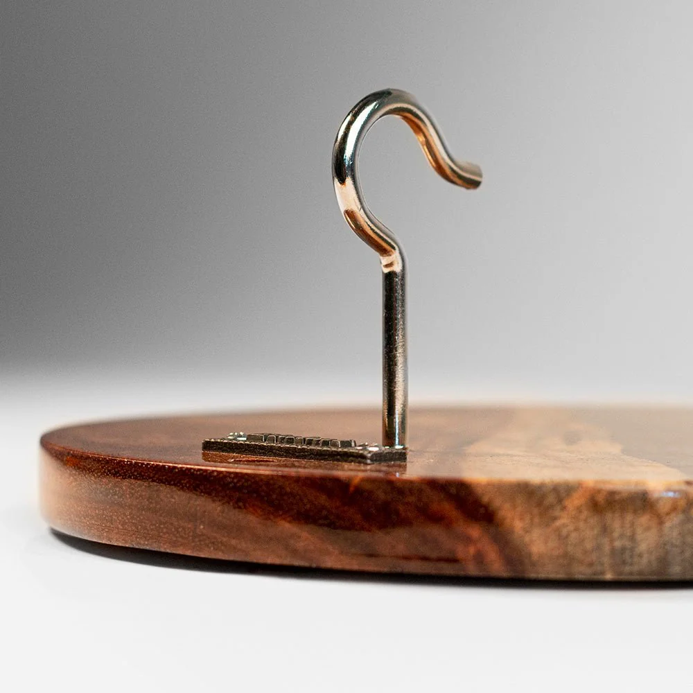 One of a Kind Gray Stone Epoxy Resin Live-Edge Wood Hook and Ring Toss Game - Image 6