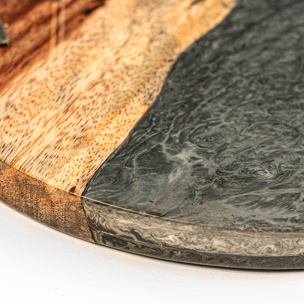 One of a Kind Gray Stone Epoxy Resin Live-Edge Wood Hook and Ring Toss Game - Image 7