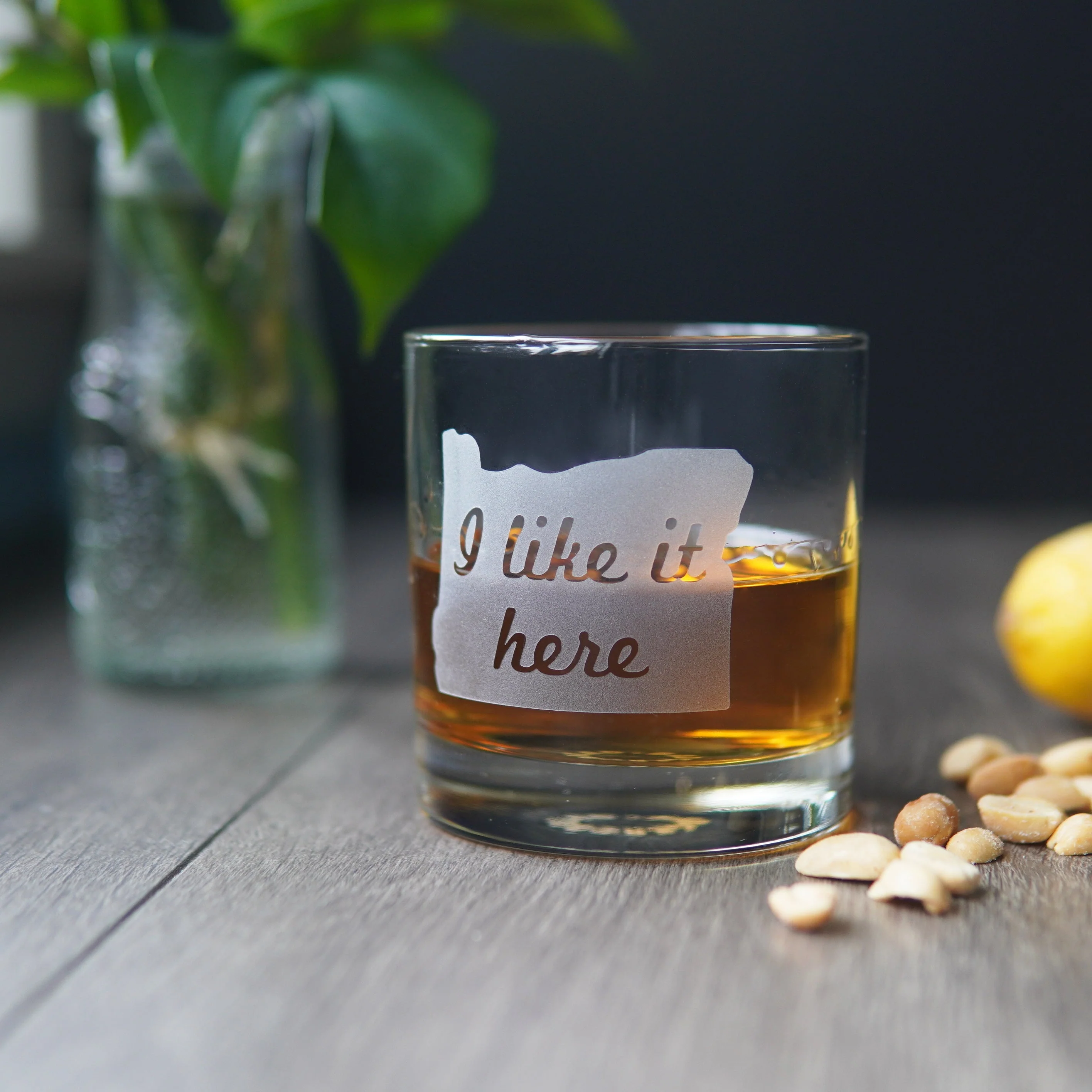 Oregon State Lowball Glass - I Like it Here - cocktail glassware - Image 2