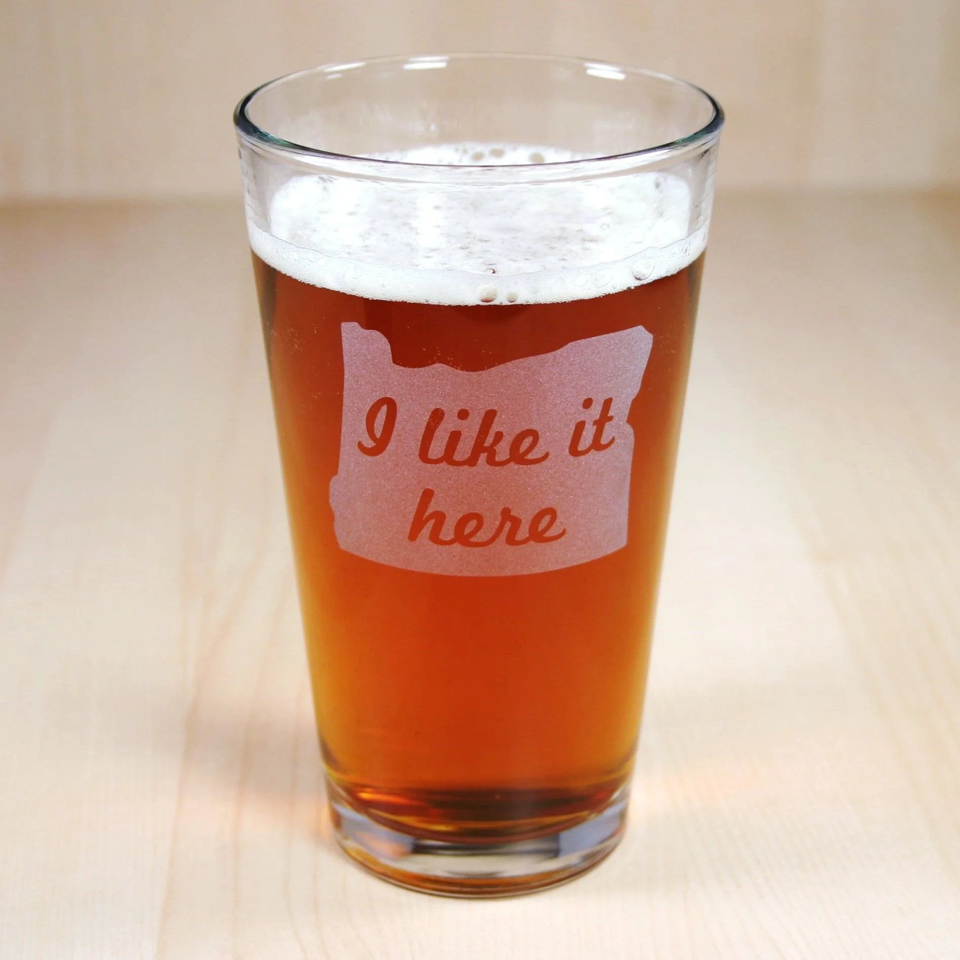 Oregon State Pint Glass - I Like It Here - Image 3