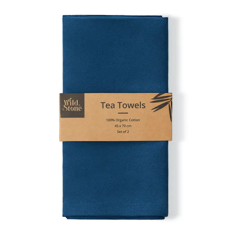 Organic Cotton Tea Towel – Herringbone Weave | Absorbent, Plastic-Free Kitchen Towel - Image 4