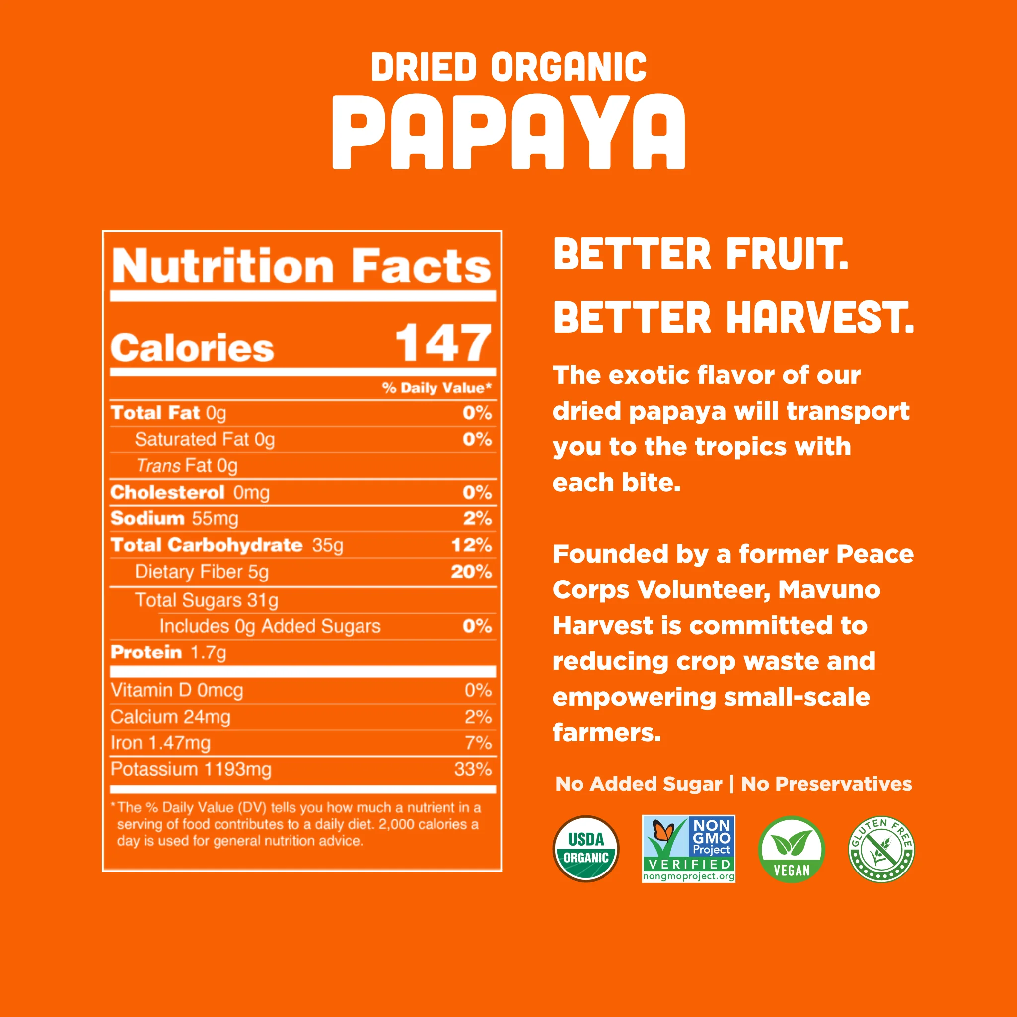 Organic Dried Papaya - Image 2