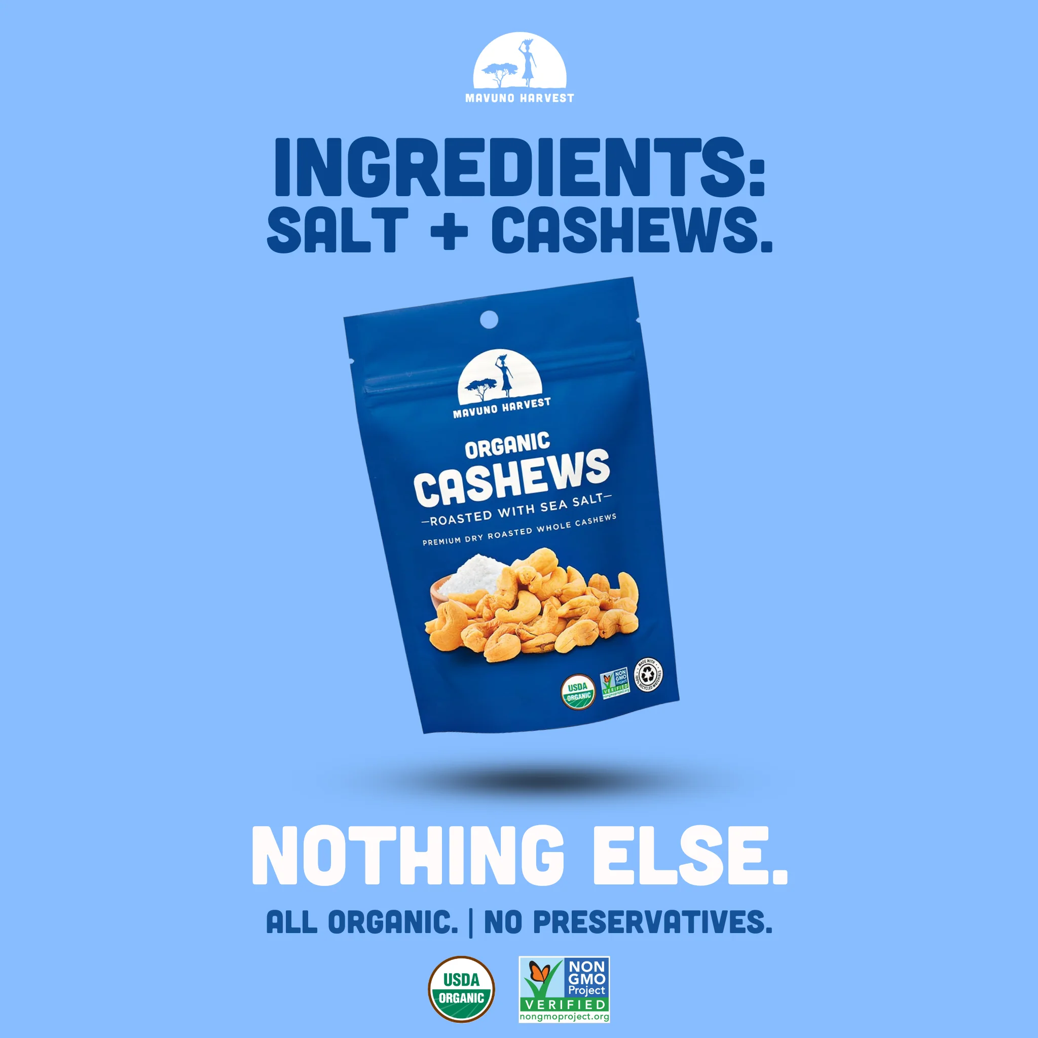 Organic Dry Roasted Cashews with Sea Salt - Image 3