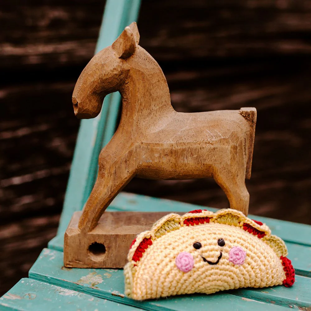 Organic Friendly Plush Taco Rattle Toy - Image 3