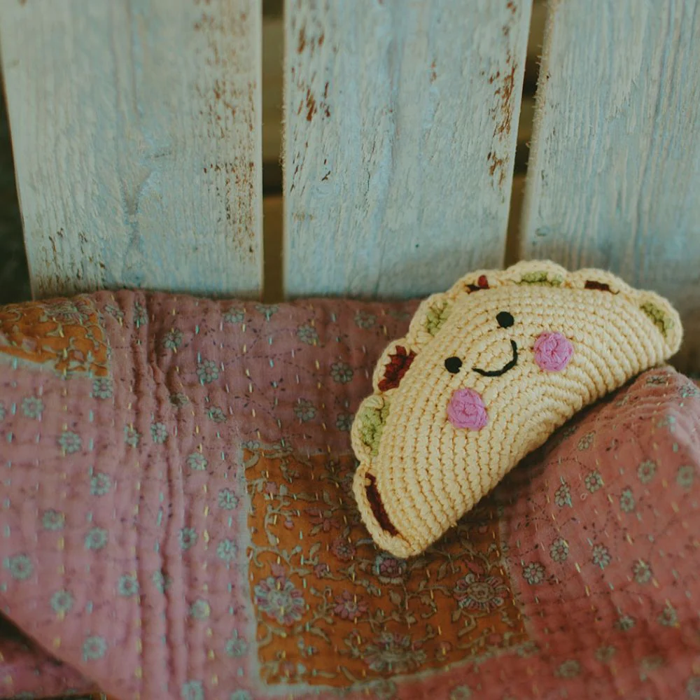 Organic Friendly Plush Taco Rattle Toy - Image 4