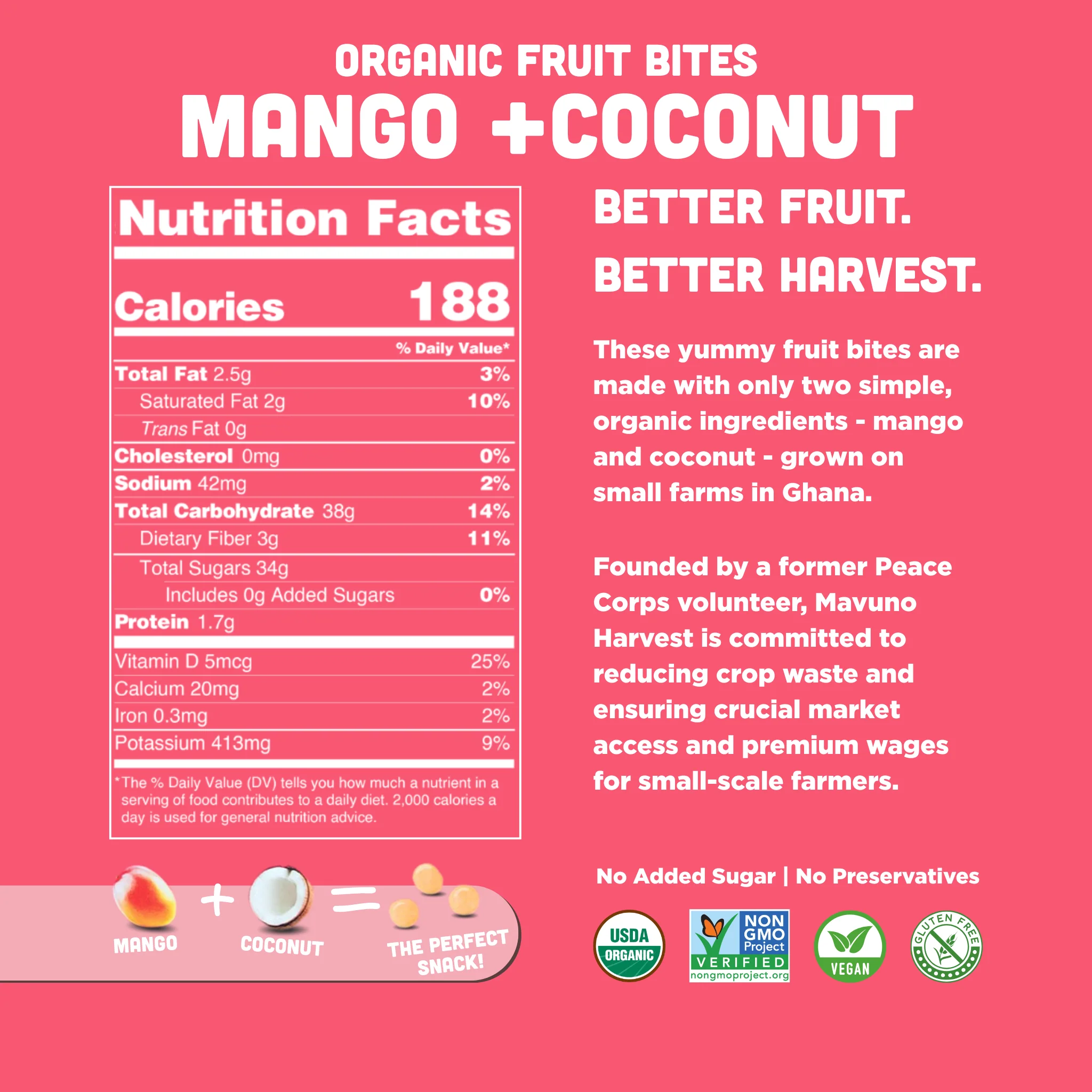 Organic Fruit Bites: Mango & Coconut - Image 2
