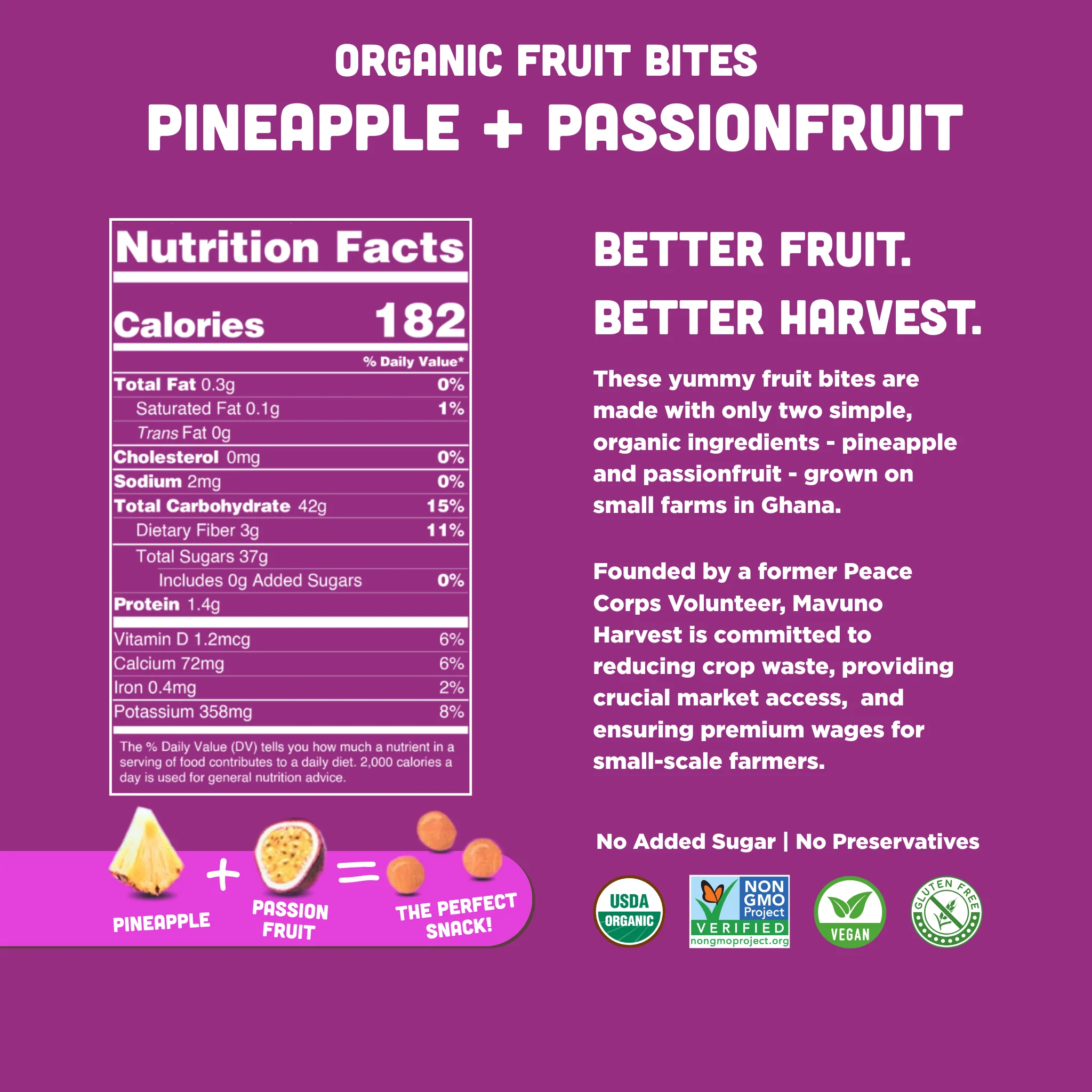 Organic Fruit Bites: Pineapple & Passionfruit - Image 2
