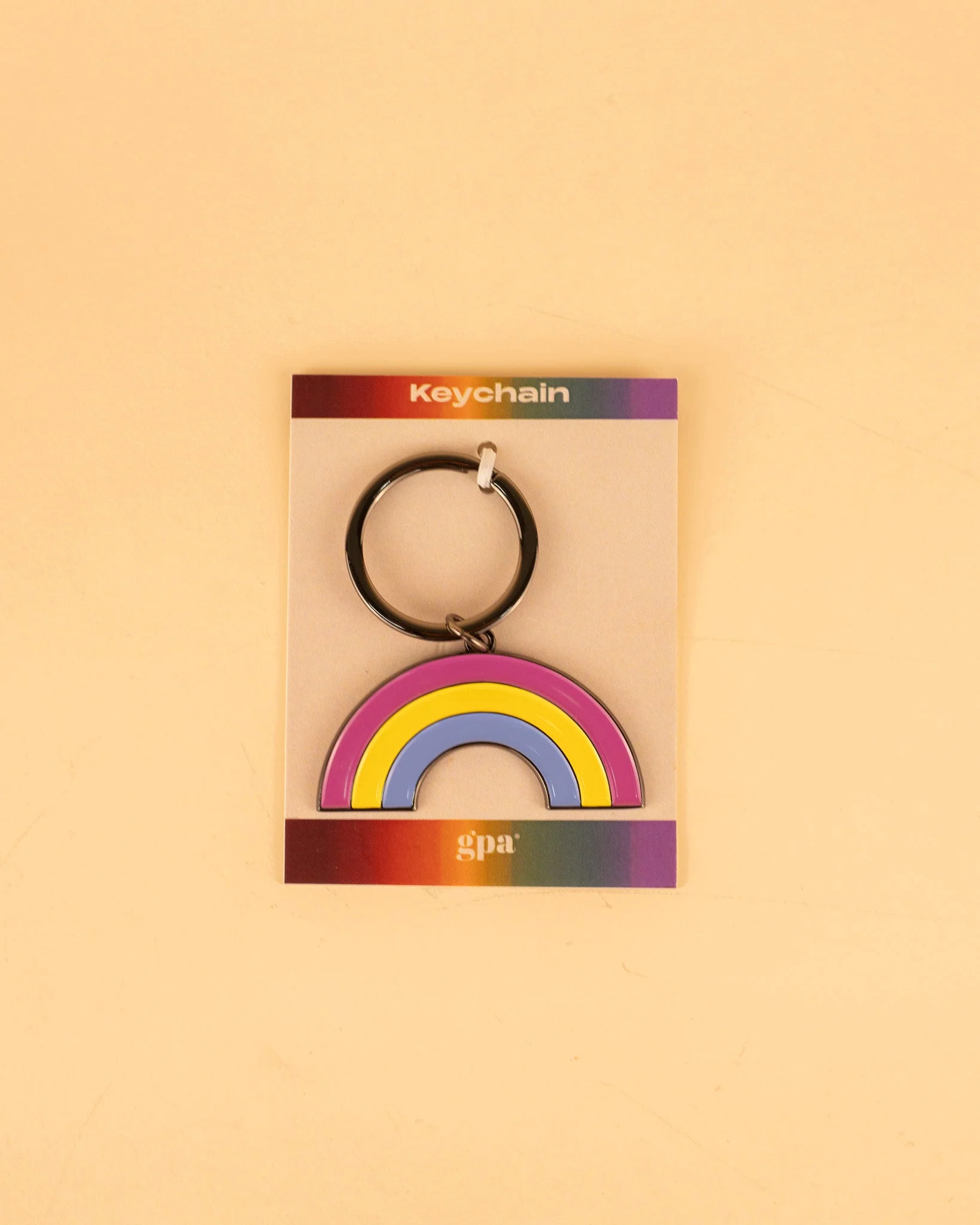 Pansexual Rainbow Enamel Keychain - Image 2