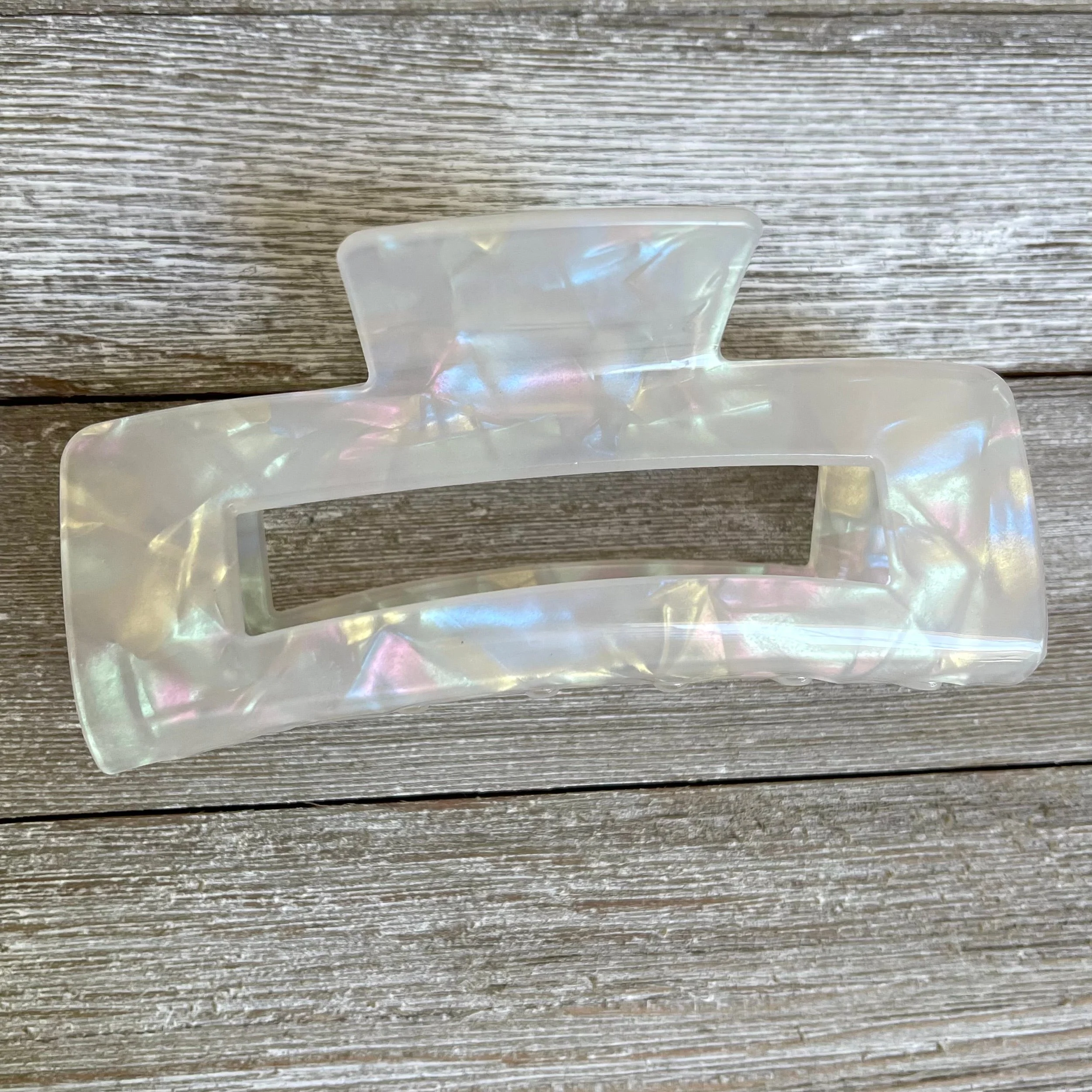 Pastel Rainbow Iridescent Acetate Hair Claw Clip - Image 2