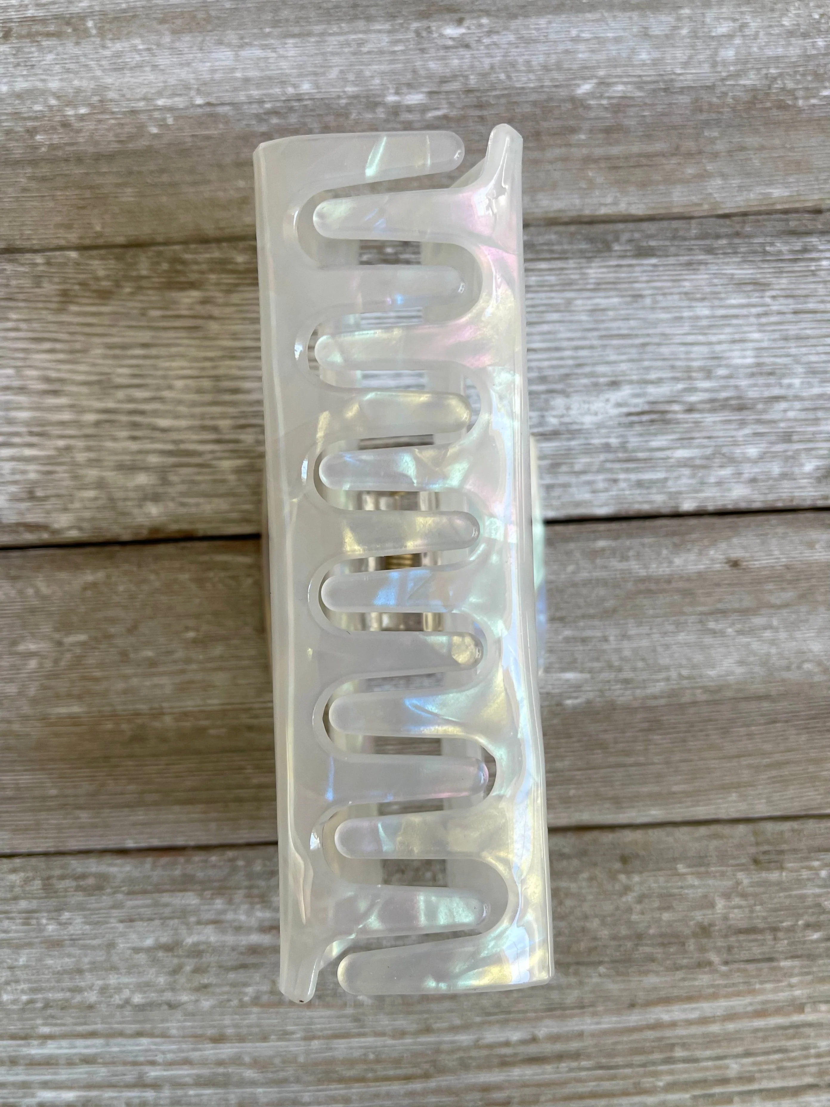 Pastel Rainbow Iridescent Acetate Hair Claw Clip - Image 3