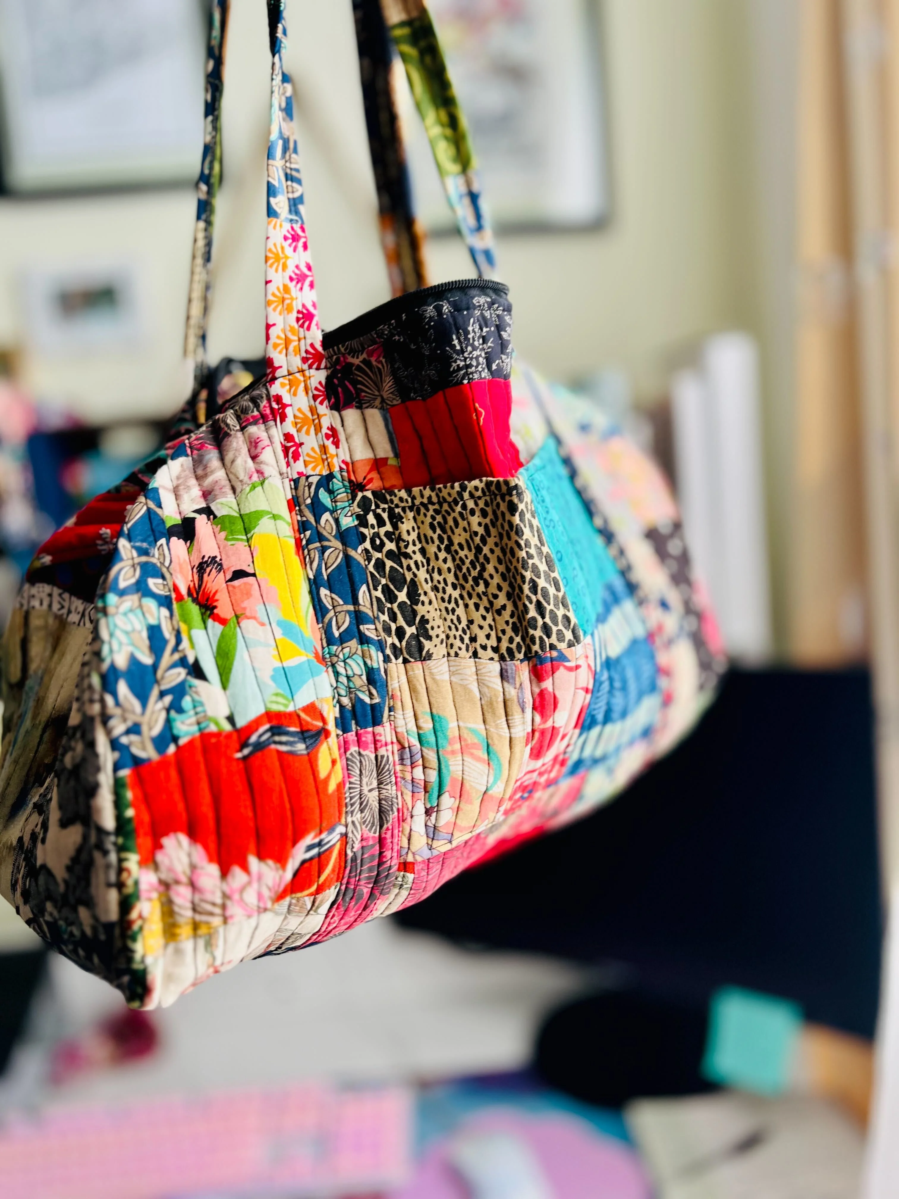 Patchwork Quilted Duffle Bag - Image 2